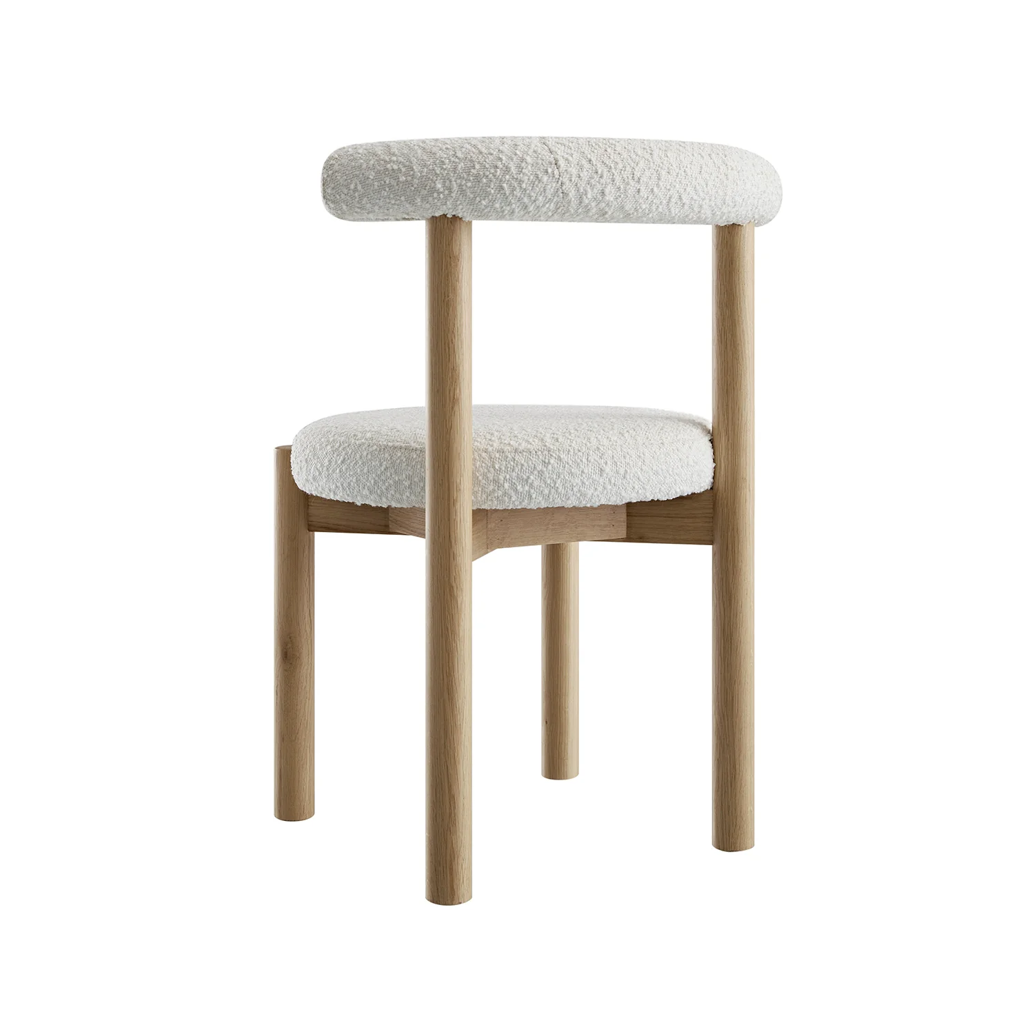 Demeter Dining Chair, Ecru Boucle | Natural Oak Frame - Image 9