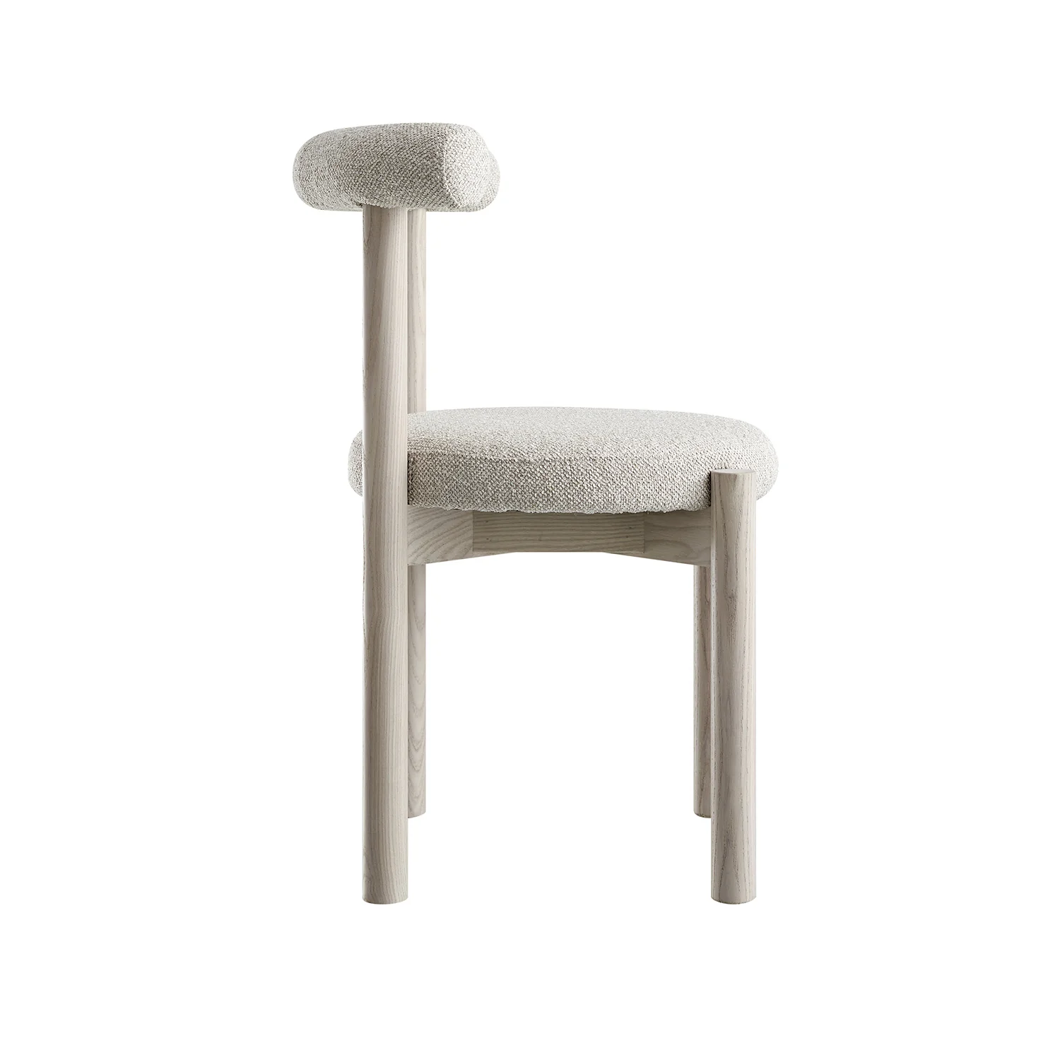 Demeter Dining Chair, Oatmeal Fabric | White Washed Oak Frame - Image 11