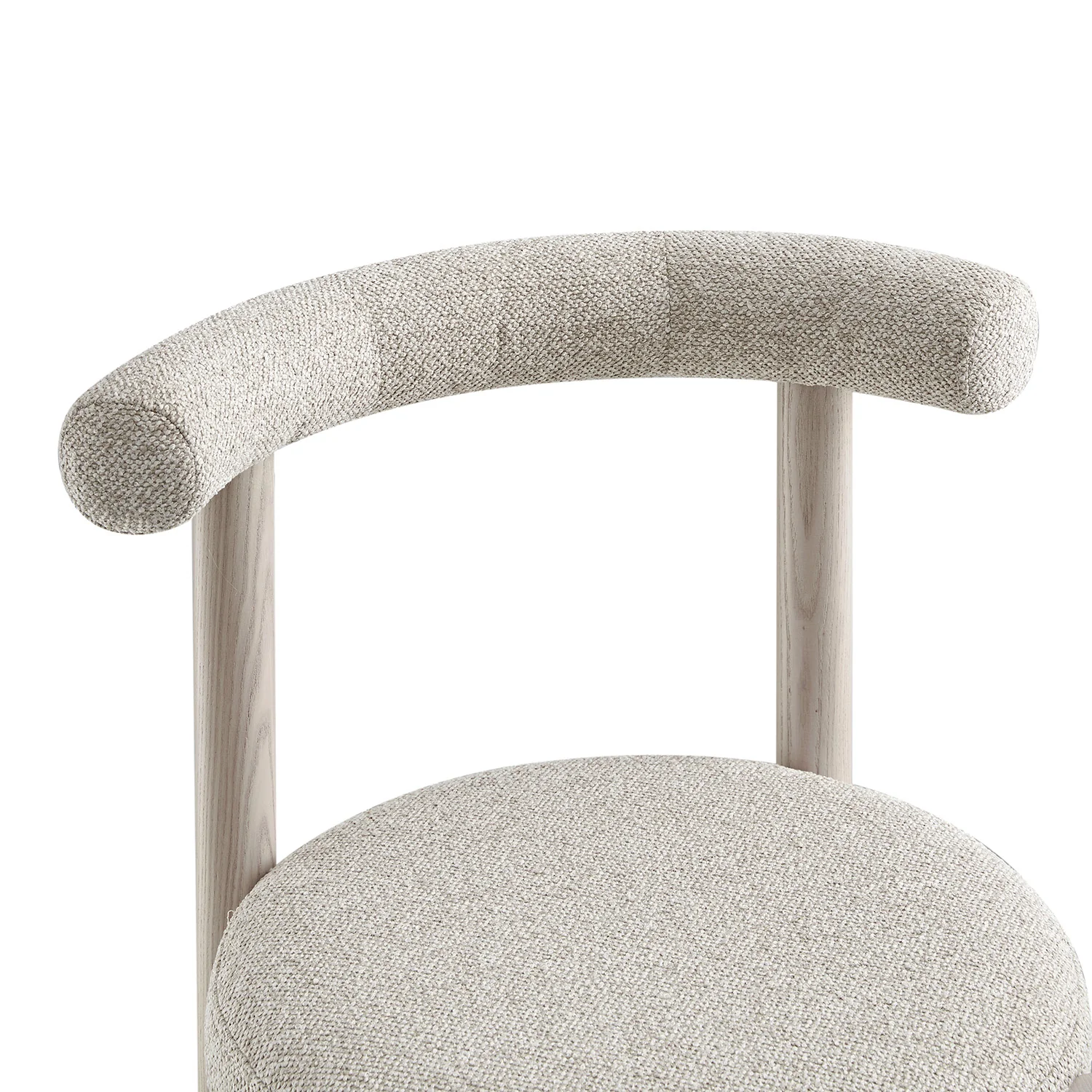 Demeter Dining Chair, Oatmeal Fabric | White Washed Oak Frame - Image 14