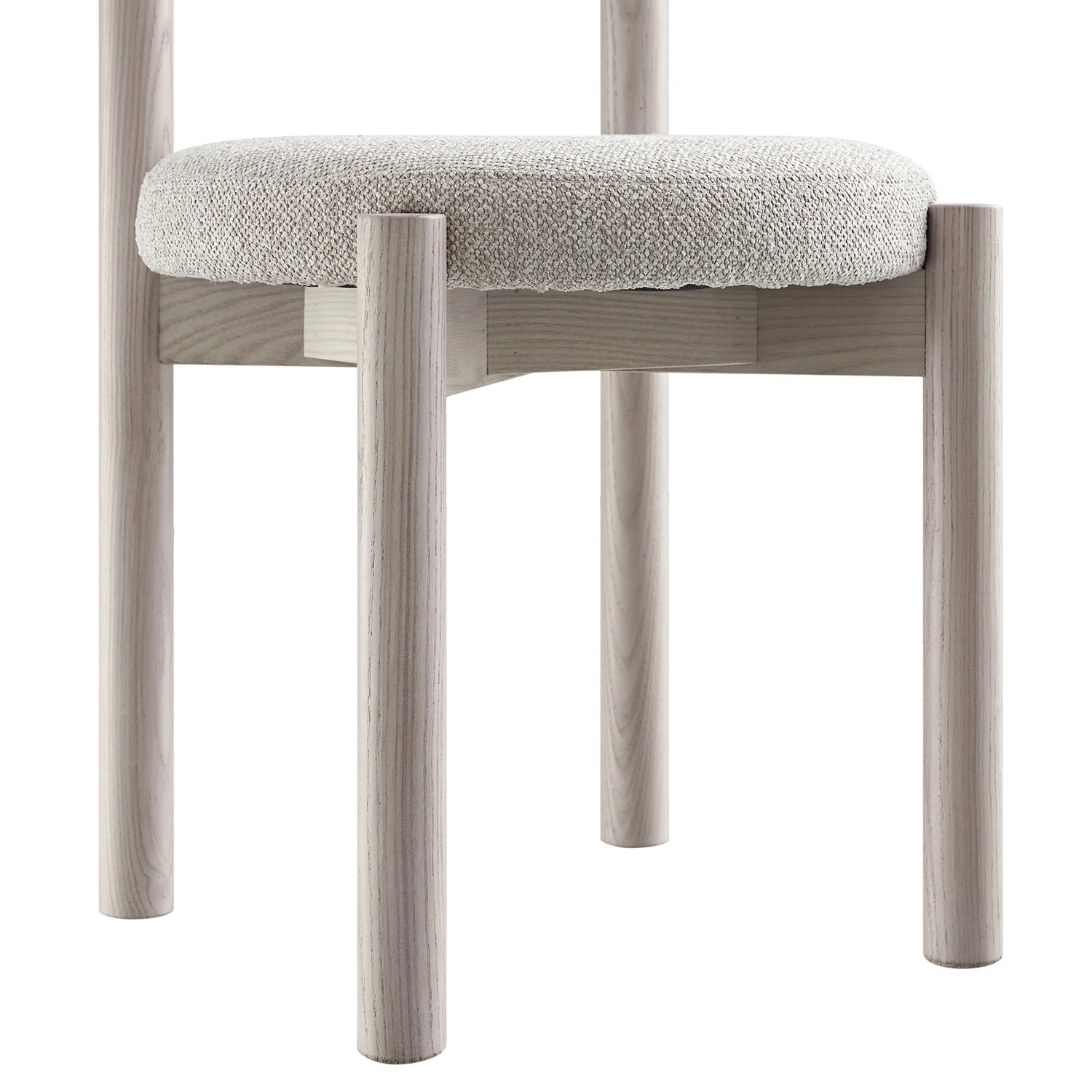 Demeter Dining Chair, Oatmeal Fabric | White Washed Oak Frame - Image 16