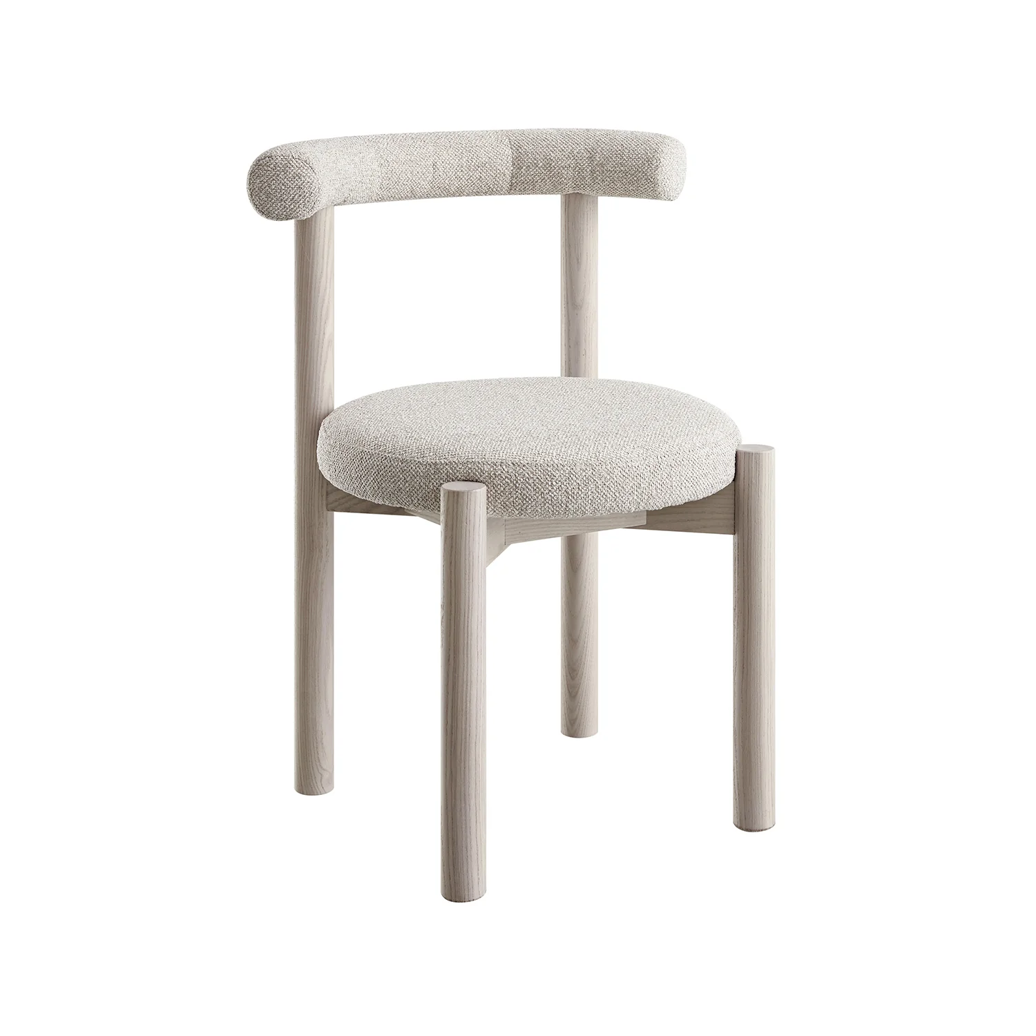 Demeter Dining Chair, Oatmeal Fabric | White Washed Oak Frame - Image 9