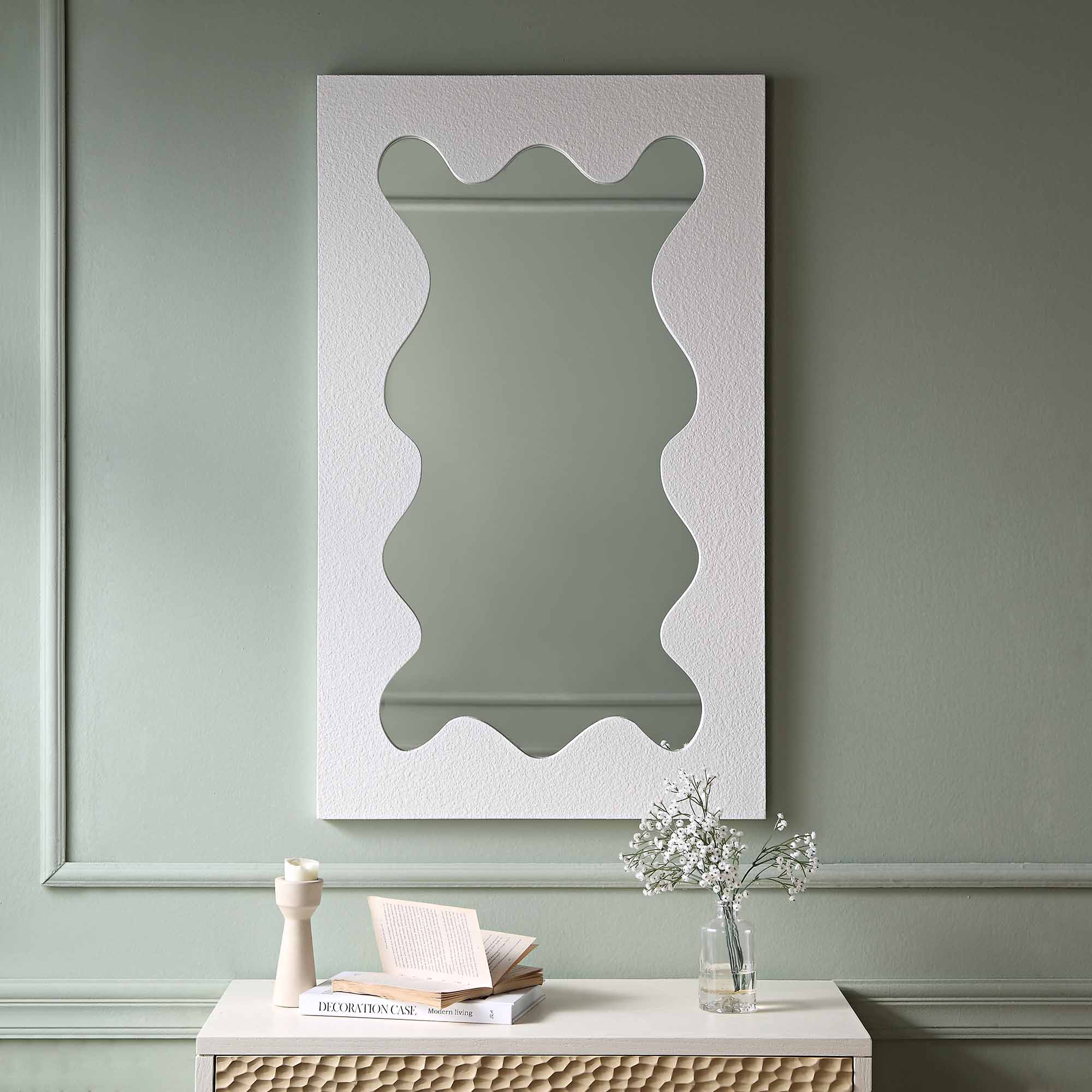 Destin Wave Mirror 100 x 60 cm, White Matte - Image 2