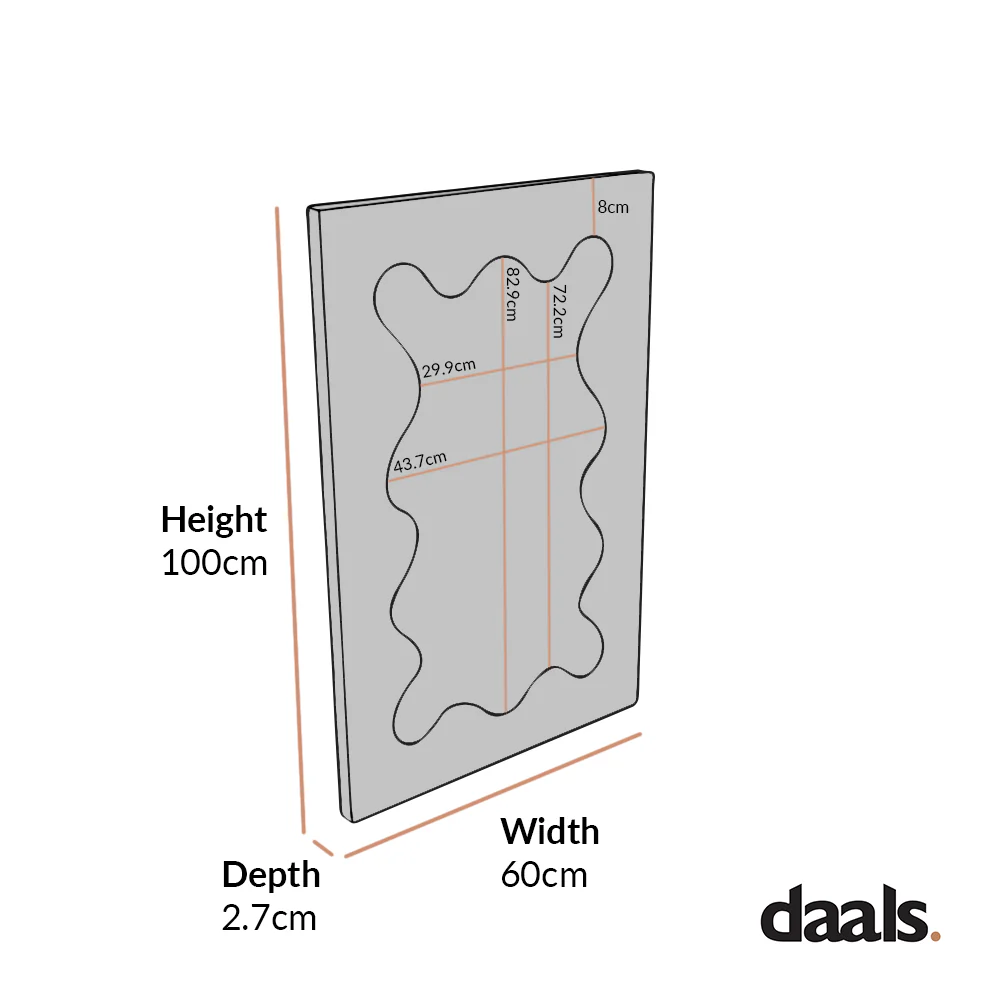Destin Wave Mirror 100 x 60 cm, White Matte - Image 5