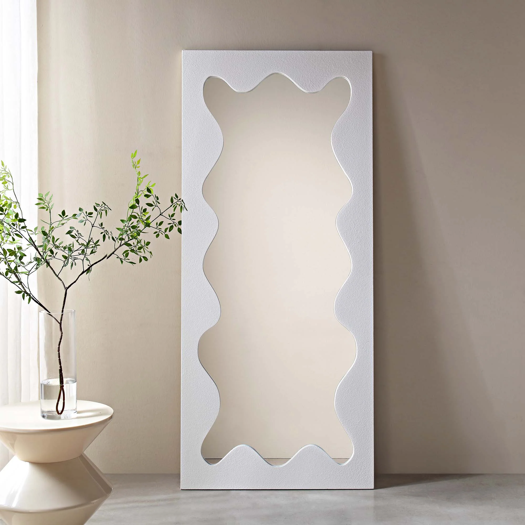 Destin Wave Mirror 160 x 70 cm, White Matte - Image 2