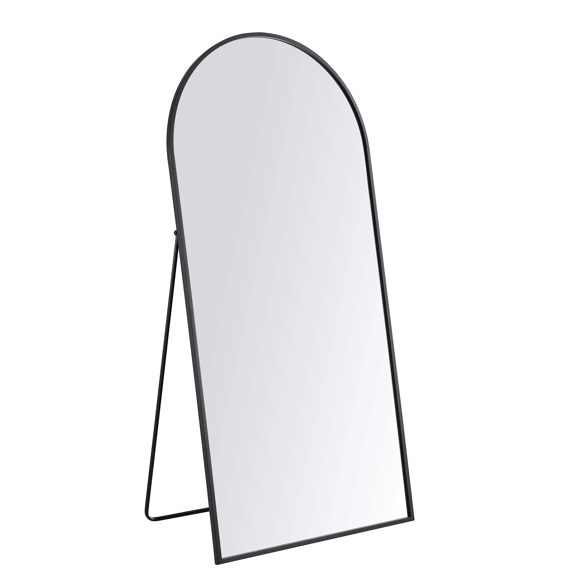 Dina Freestanding Arched Full Length Metal Frame Mirror 160 x 76 cm, Black - Image 3