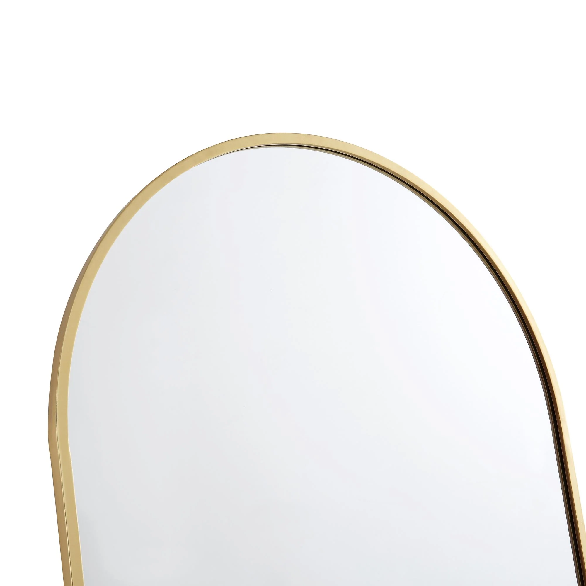 Dina Freestanding Arched Full Length Metal Frame Mirror 160 x 76 cm, Gold Effect - Image 7