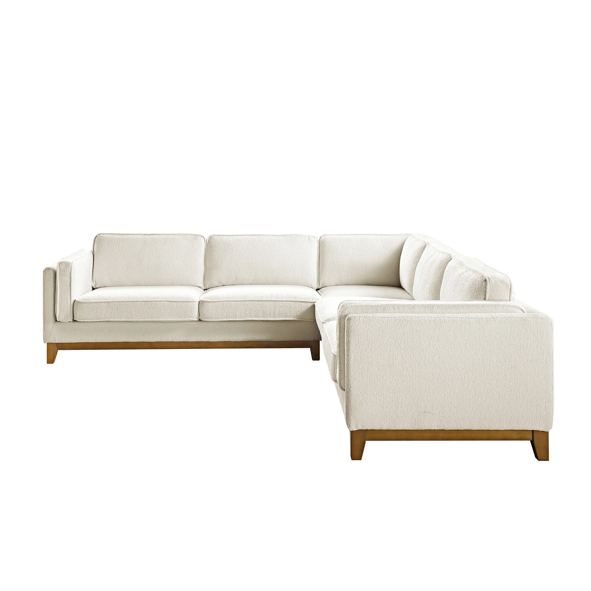 Dipley Beige Boucle Fabric Grande Corner Sofa - Image 7