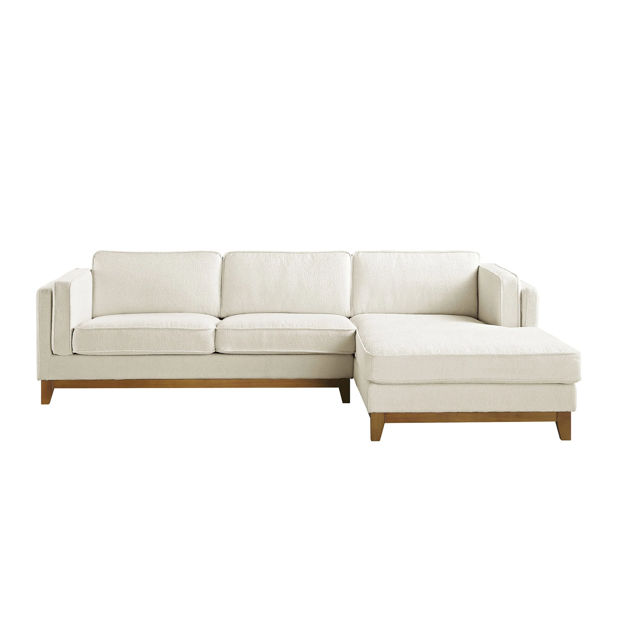 Dipley Beige Boucle Fabric Sofa, Grande Chaise Sofa Right Hand Facing - Image 5