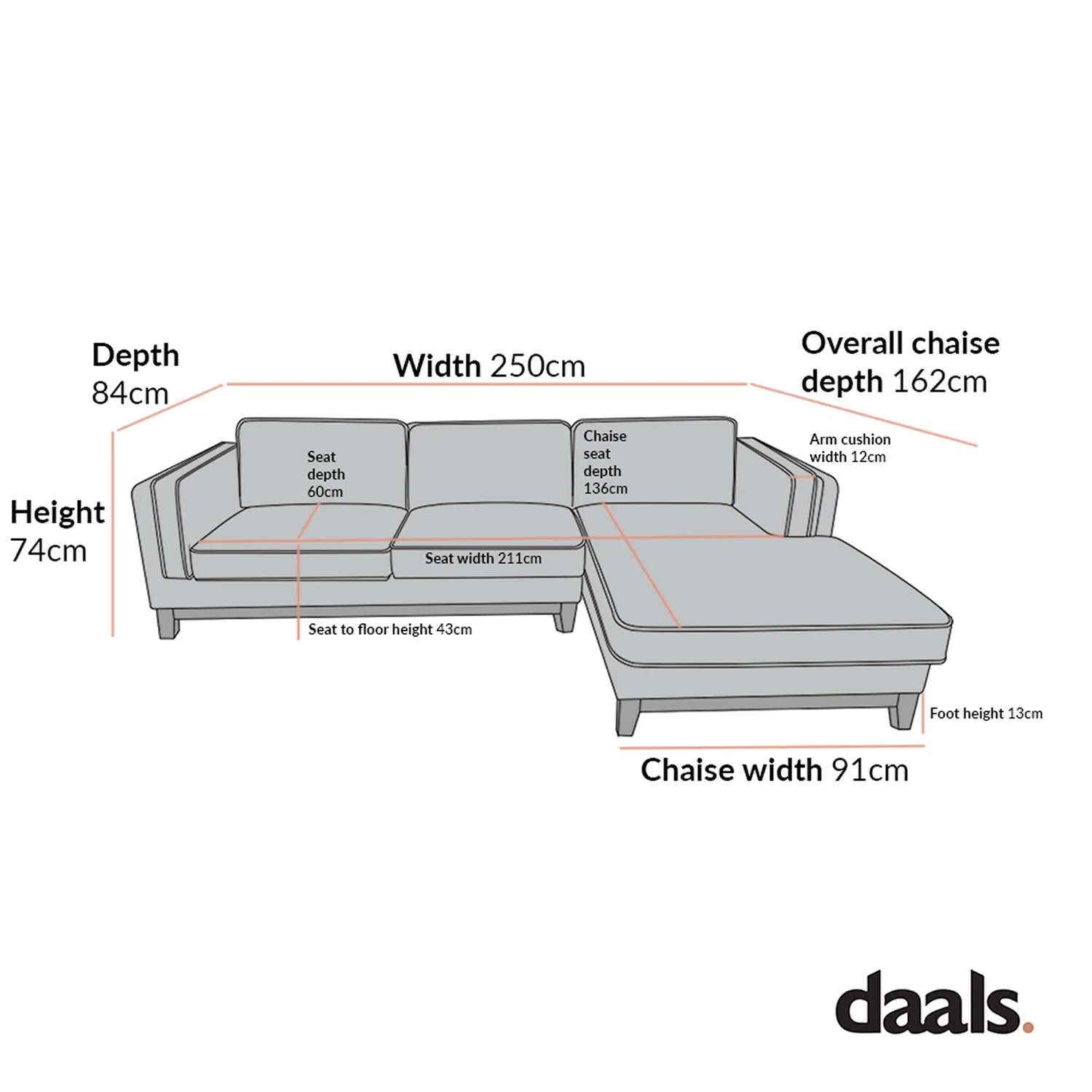 Dipley Sage Woven Fabric Sofa, Grande Chaise Sofa Right Hand Facing - Image 7