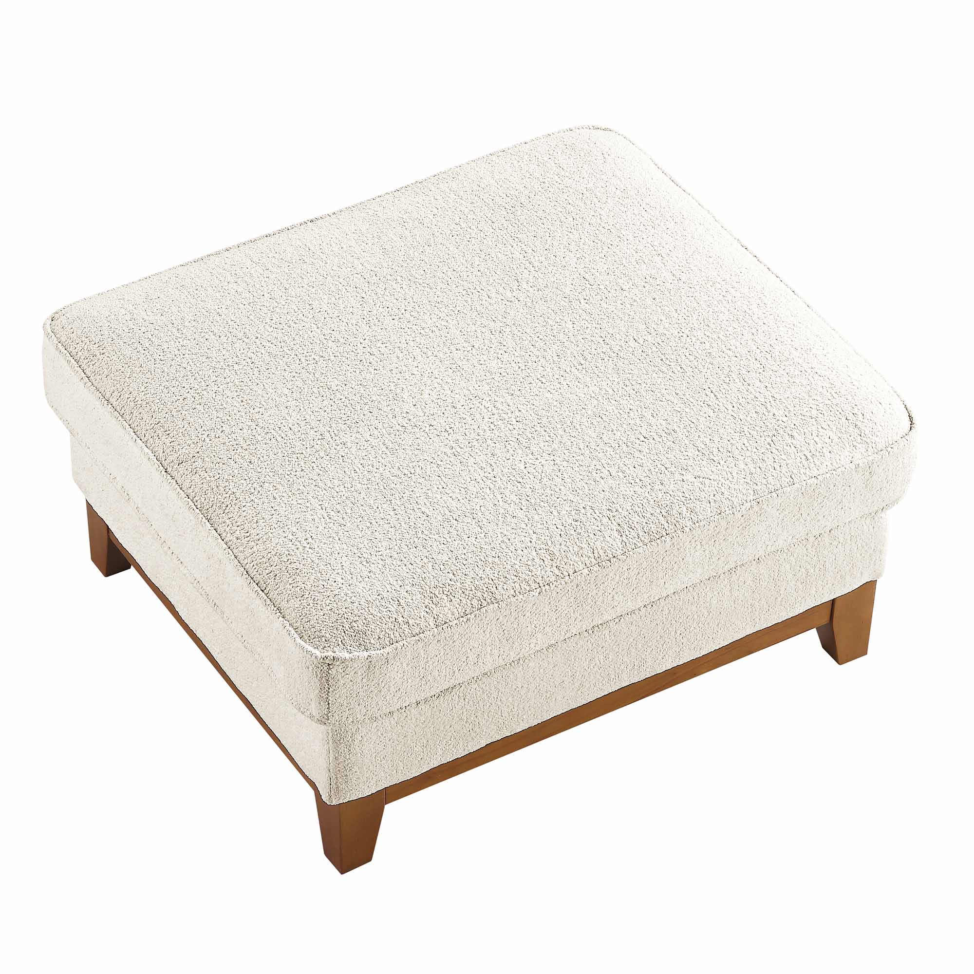 Dipley Beige Boucle Fabric Storage Footstool - Image 10