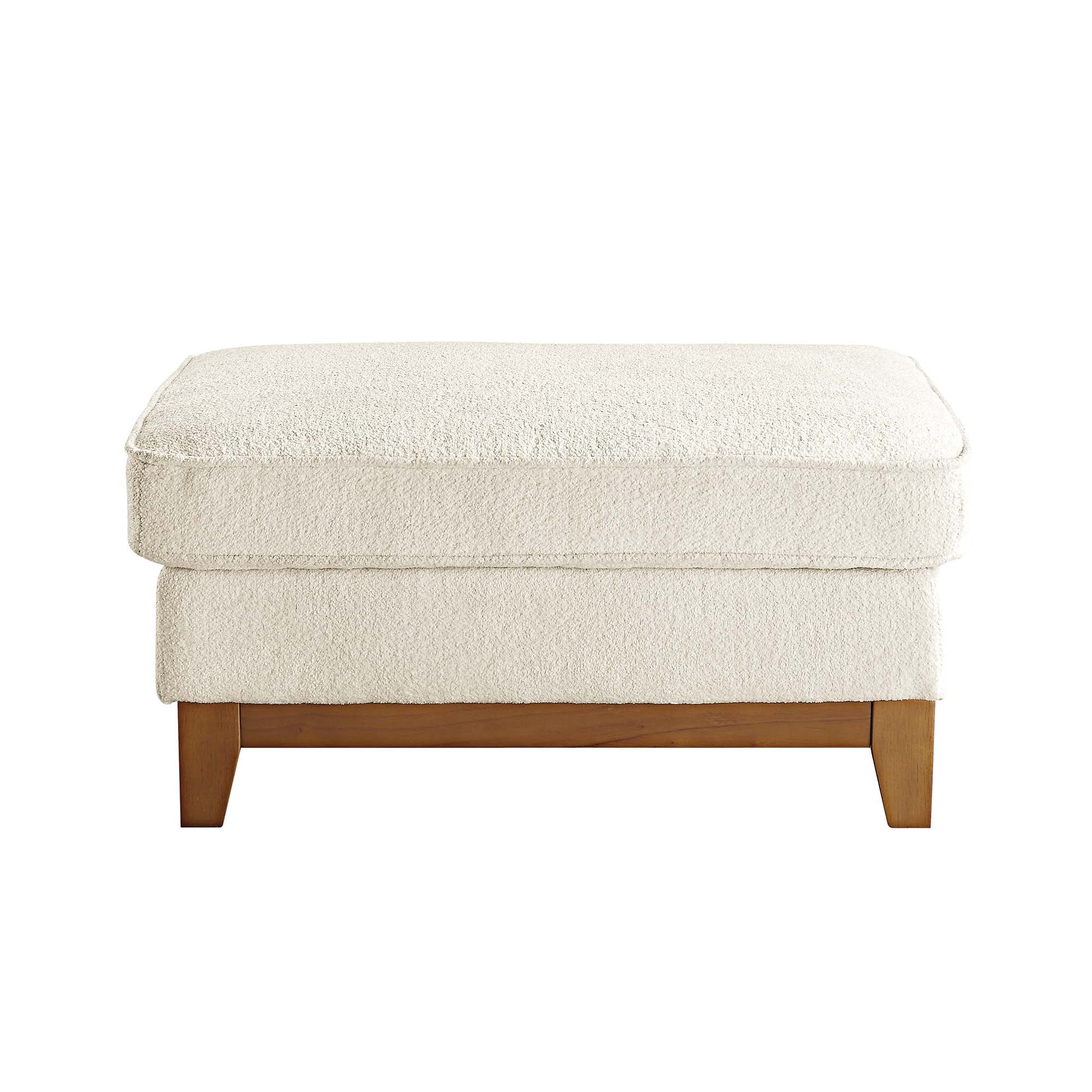 Dipley Beige Boucle Fabric Storage Footstool - Image 6