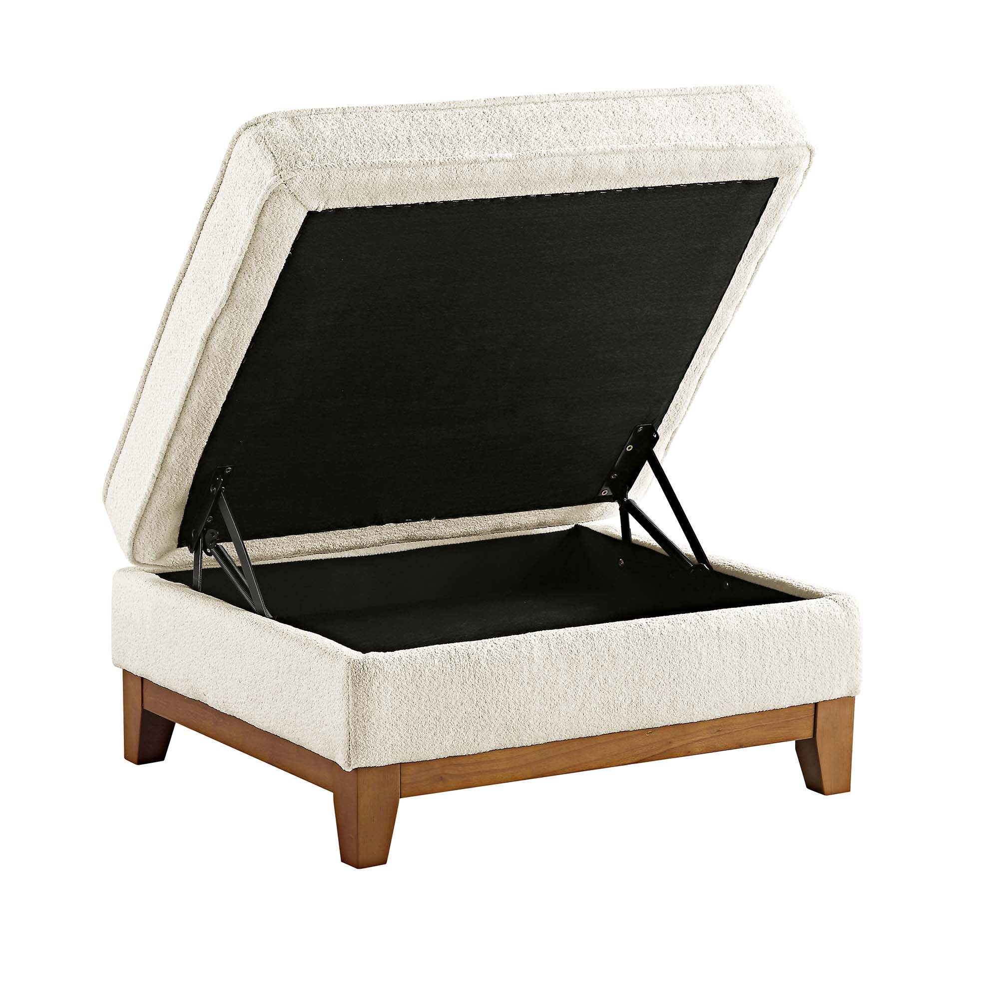 Dipley Beige Boucle Fabric Storage Footstool - Image 9
