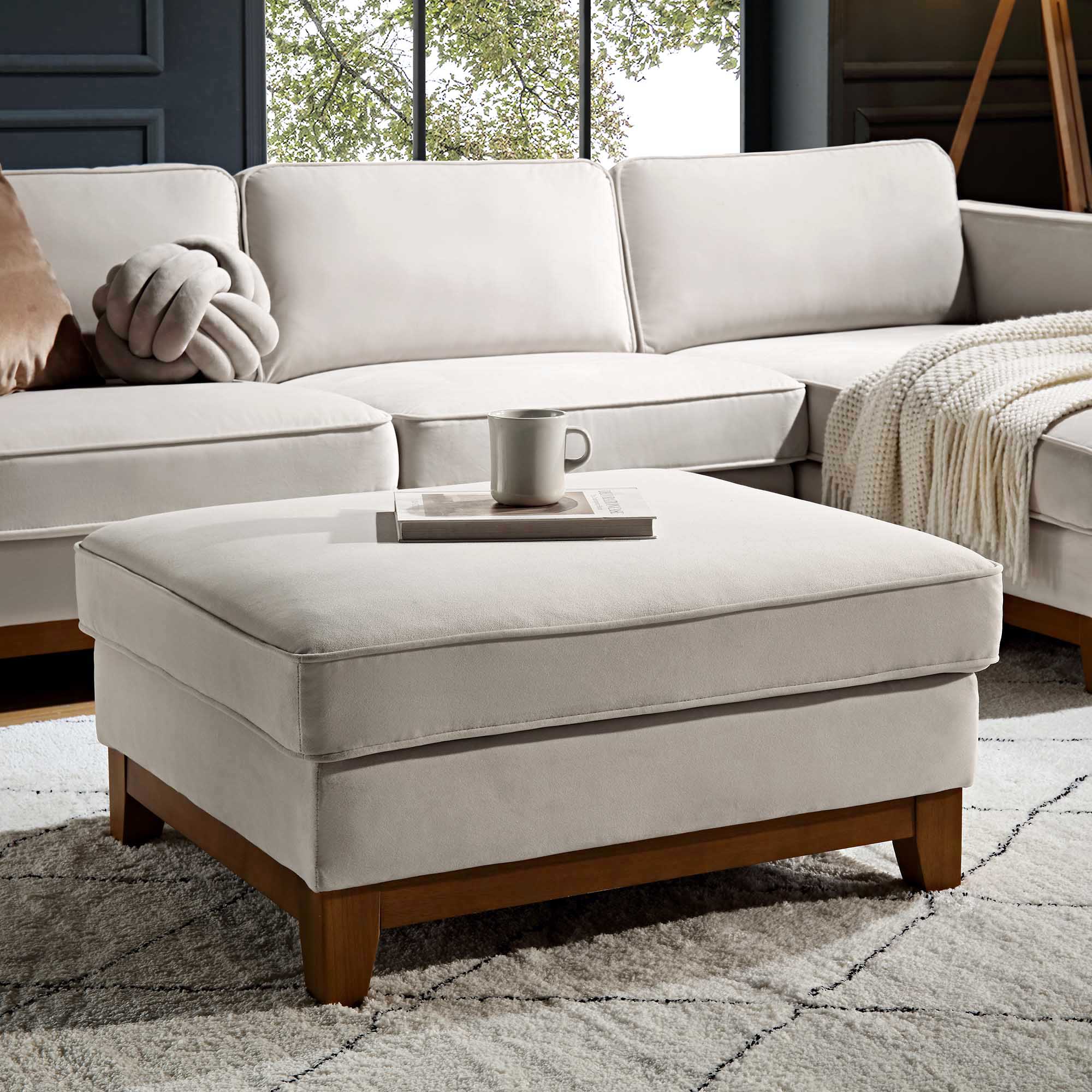 Dipley Champagne Velvet Storage Footstool - Image 2