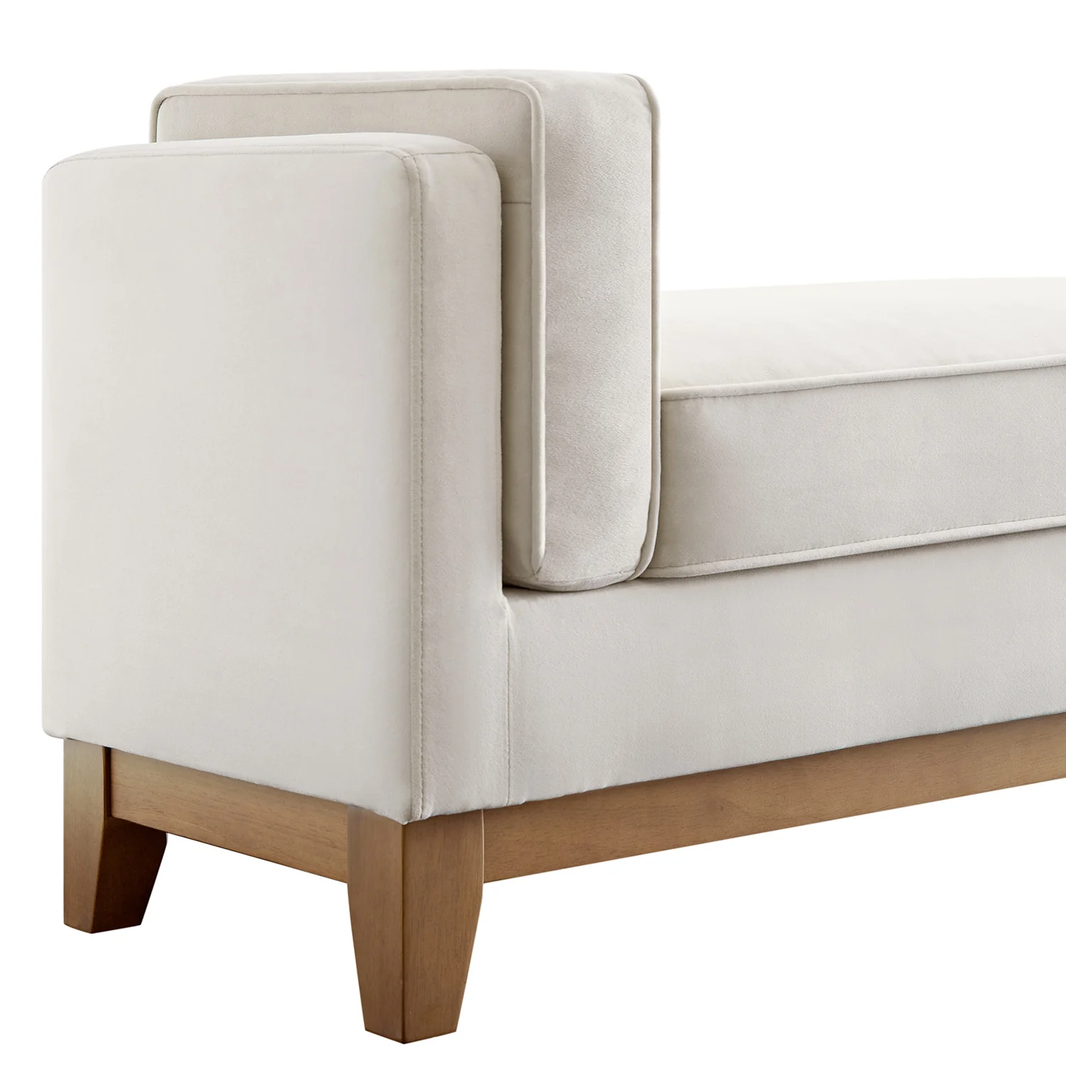 Dipley Champagne Velvet Upholstered Bench - Image 11