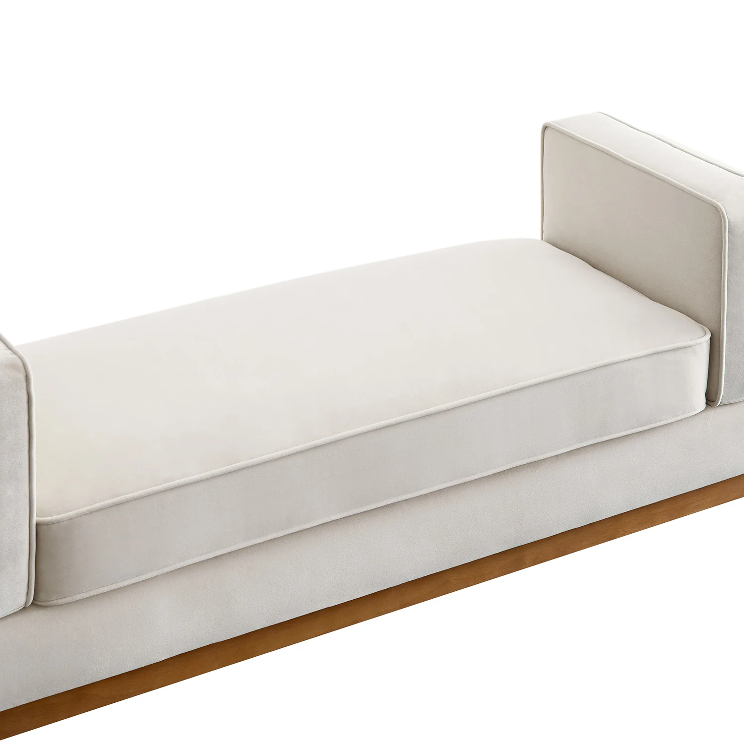 Dipley Champagne Velvet Upholstered Bench - Image 12
