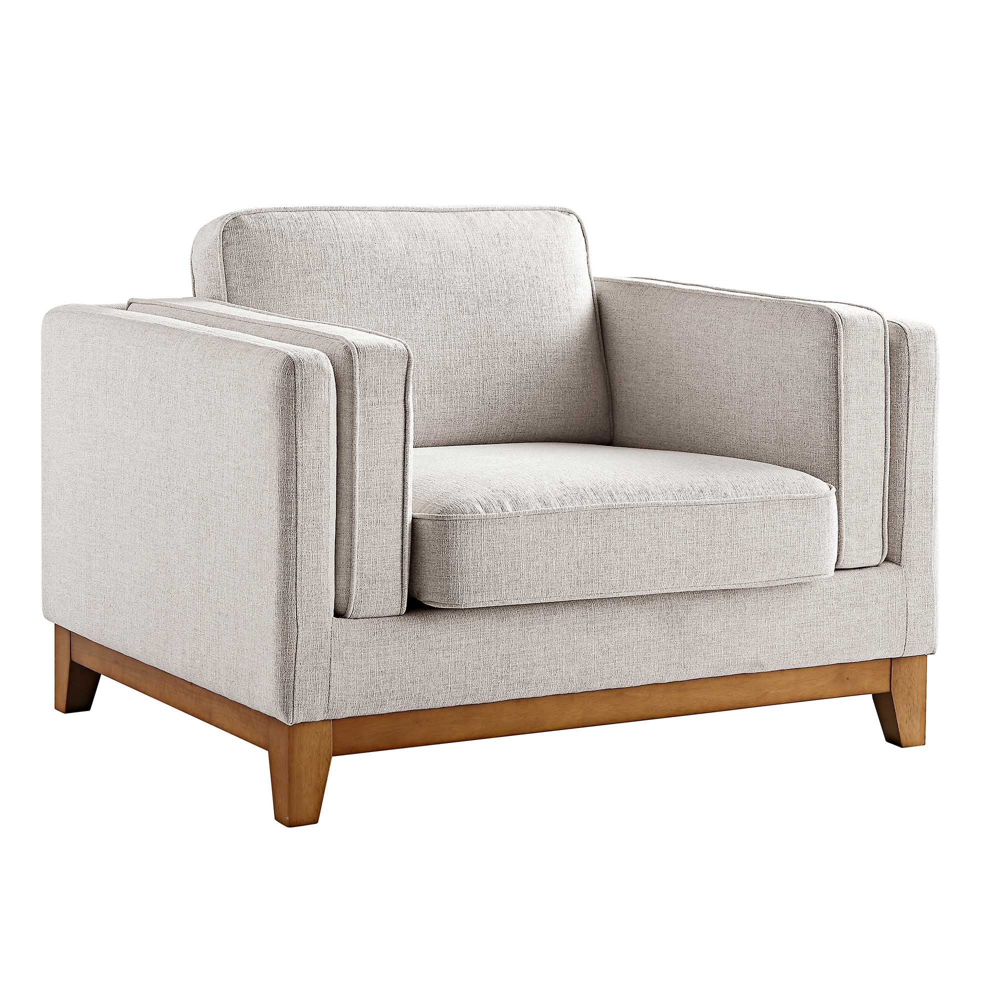 Dipley Oatmeal Fabric Sofa, 1-Seater - Image 6