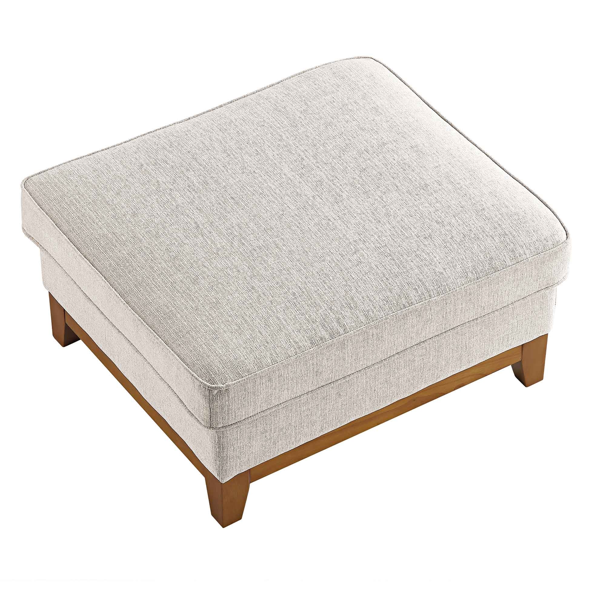 Dipley Oatmeal Fabric Storage Footstool - Image 8