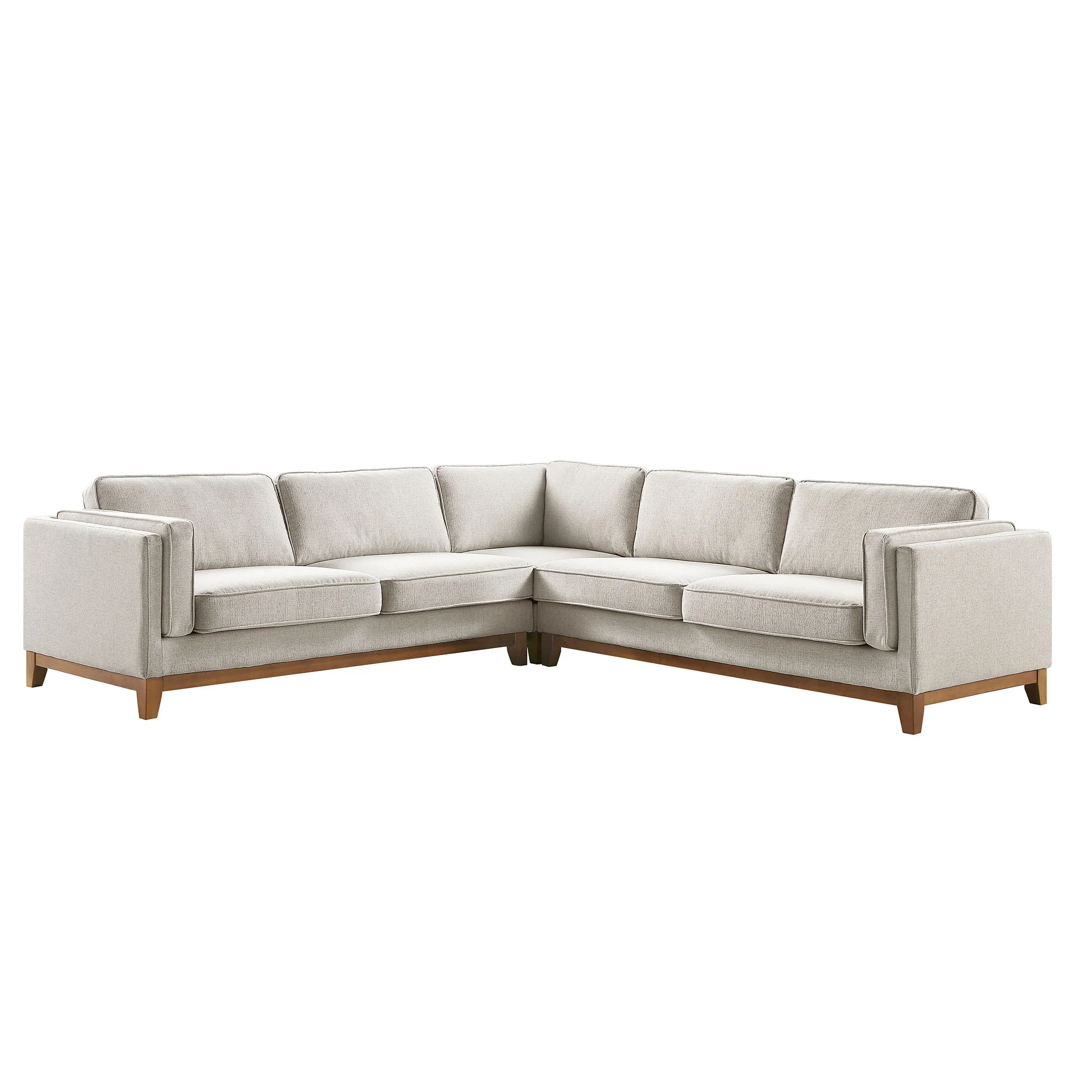 Dipley Oatmeal Woven Fabric Grande Corner Sofa - Image 5