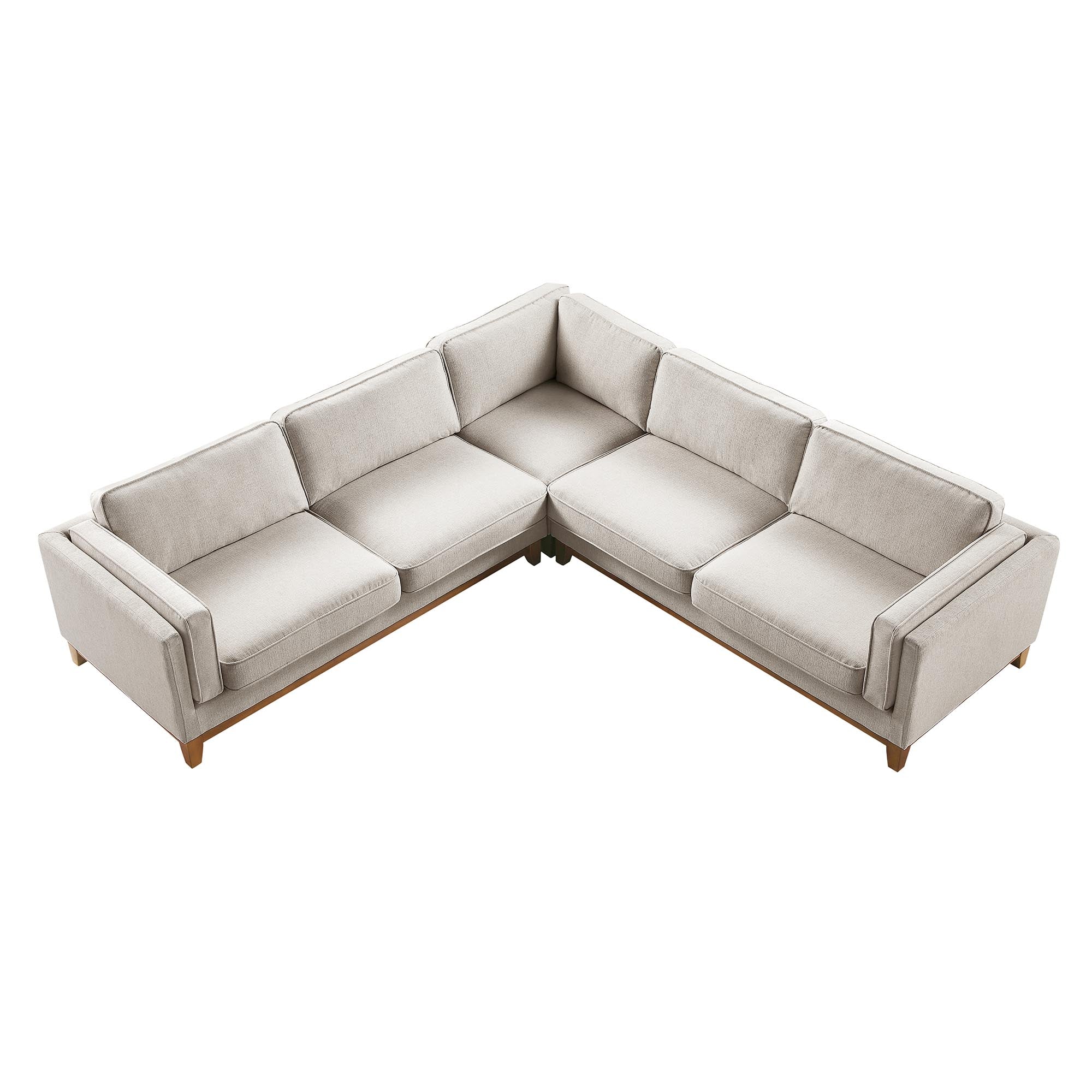 Dipley Oatmeal Woven Fabric Grande Corner Sofa - Image 6