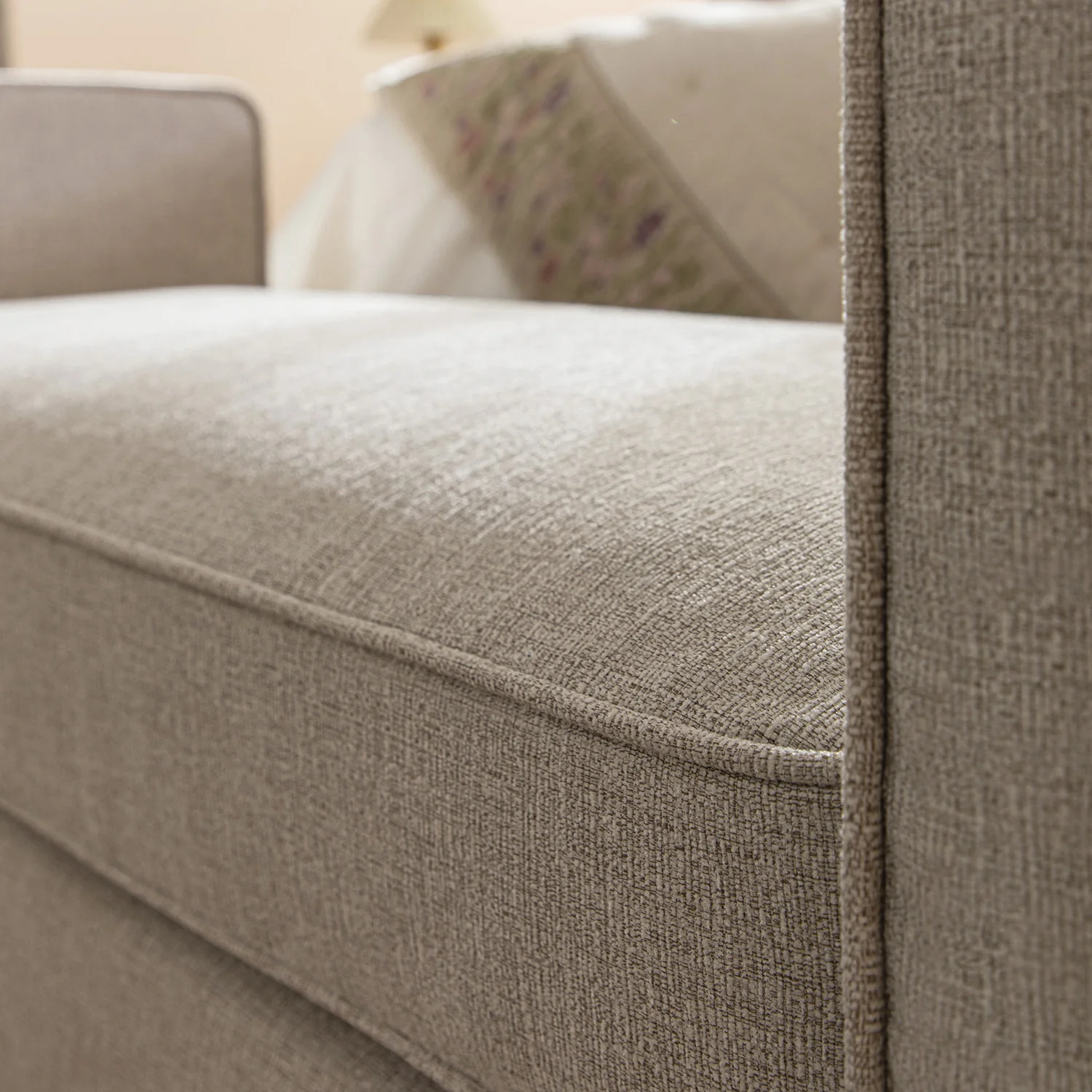 Dipley Oatmeal Woven Fabric Upholstered Bench - Image 7
