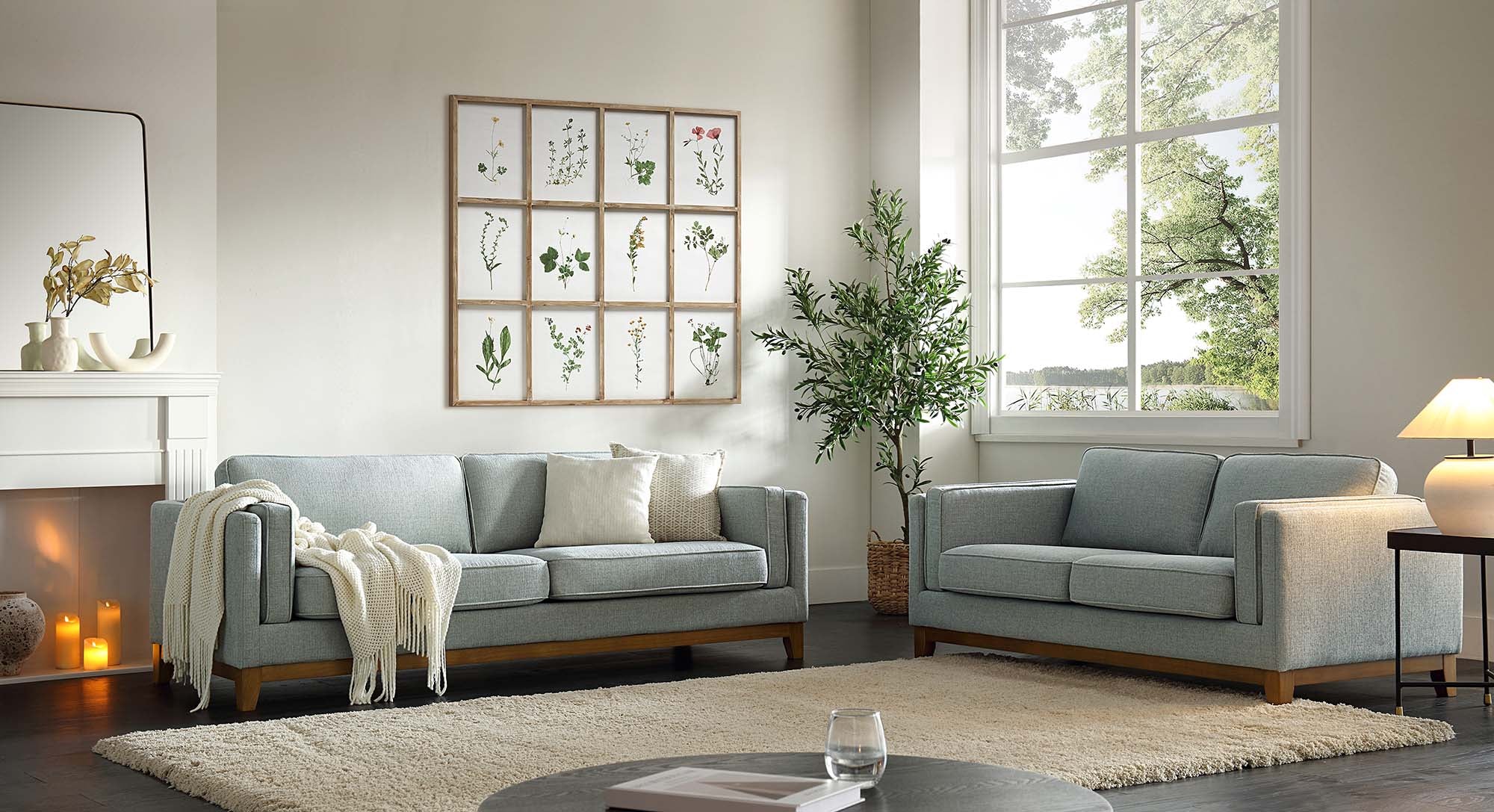 Dipley Sage Fabric Sofa, 2-Seater - Image 3
