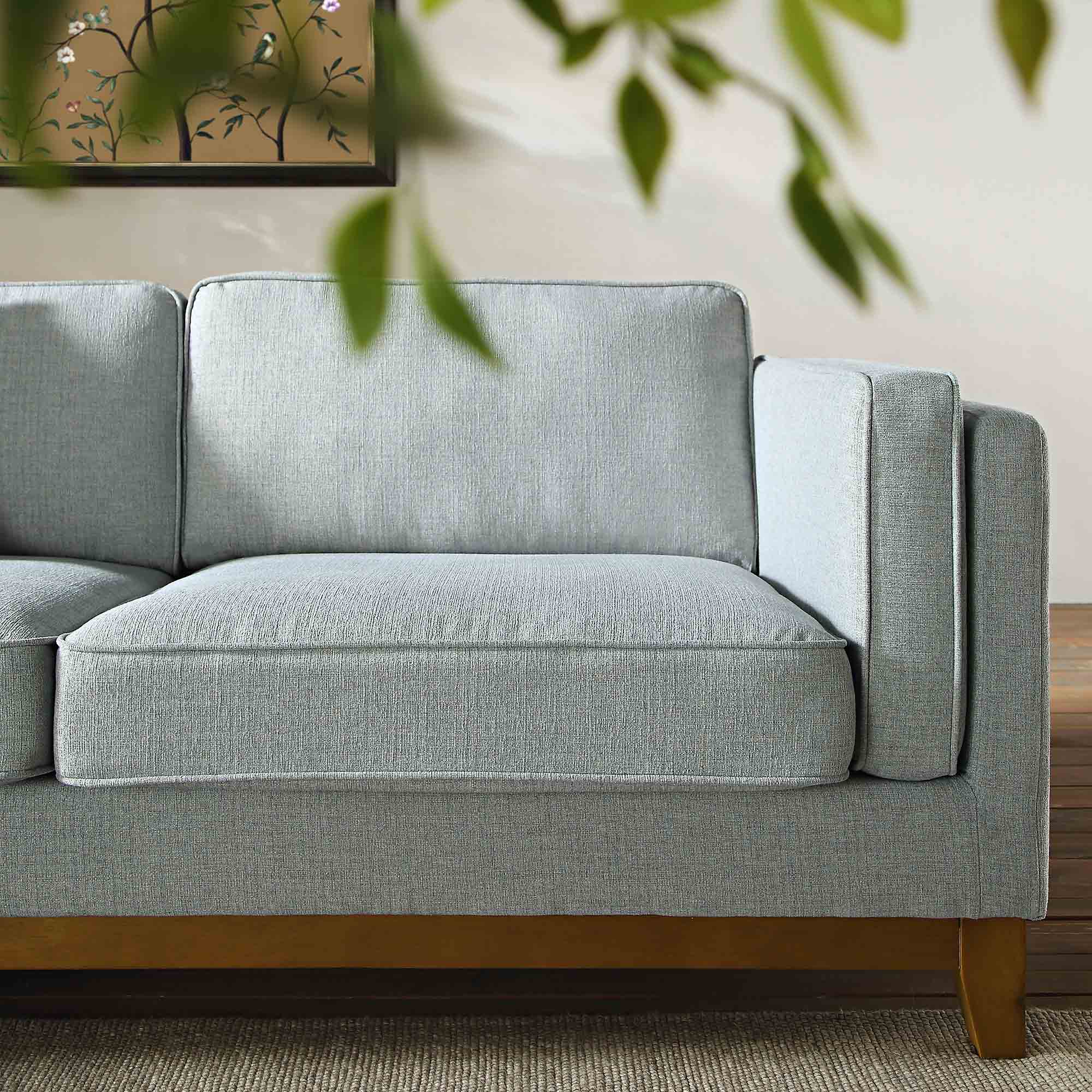 Dipley Sage Woven Fabric Sofa, Grande Chaise Sofa Left Hand Facing - Image 4