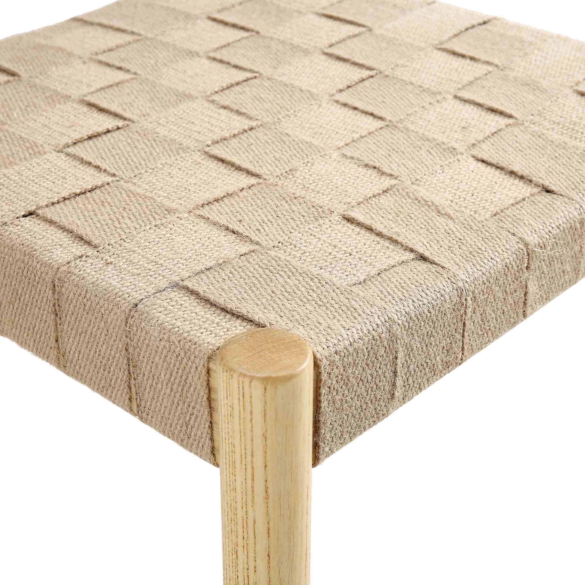 Ditton Set of 2 Elm Wood and Jute Dining Chairs, Natural - Image 11