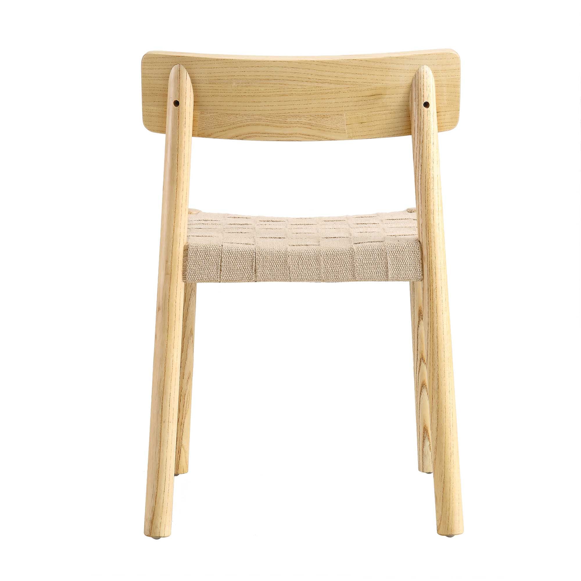 Ditton Set of 2 Elm Wood and Jute Dining Chairs, Natural - Image 8