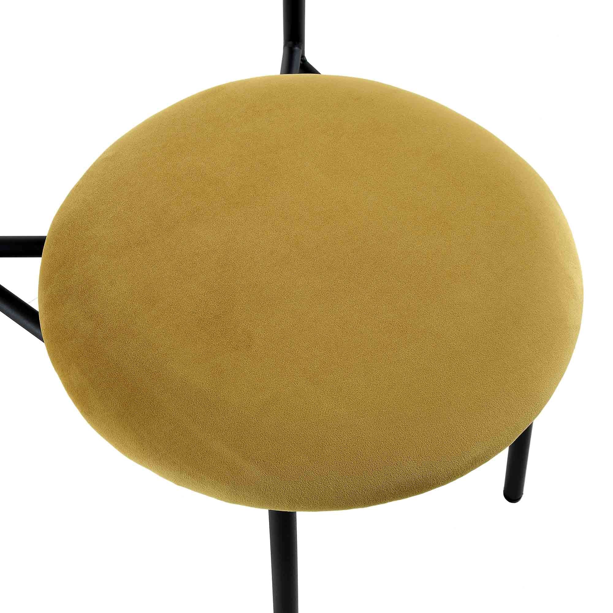 Donna Set of 2 Mustard Yellow Velvet Dining Chairs - Image 9