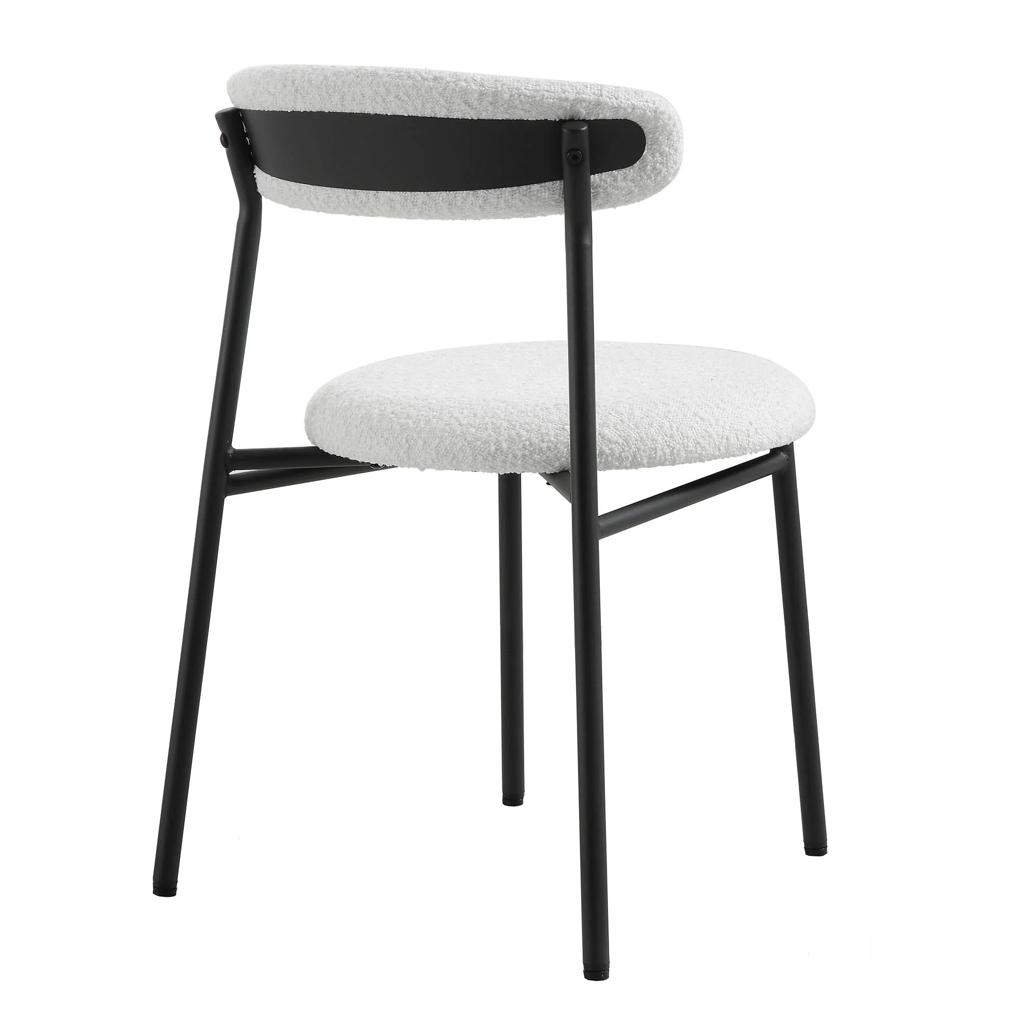 Donna Set of 2 White Boucle Dining Chairs - Image 7