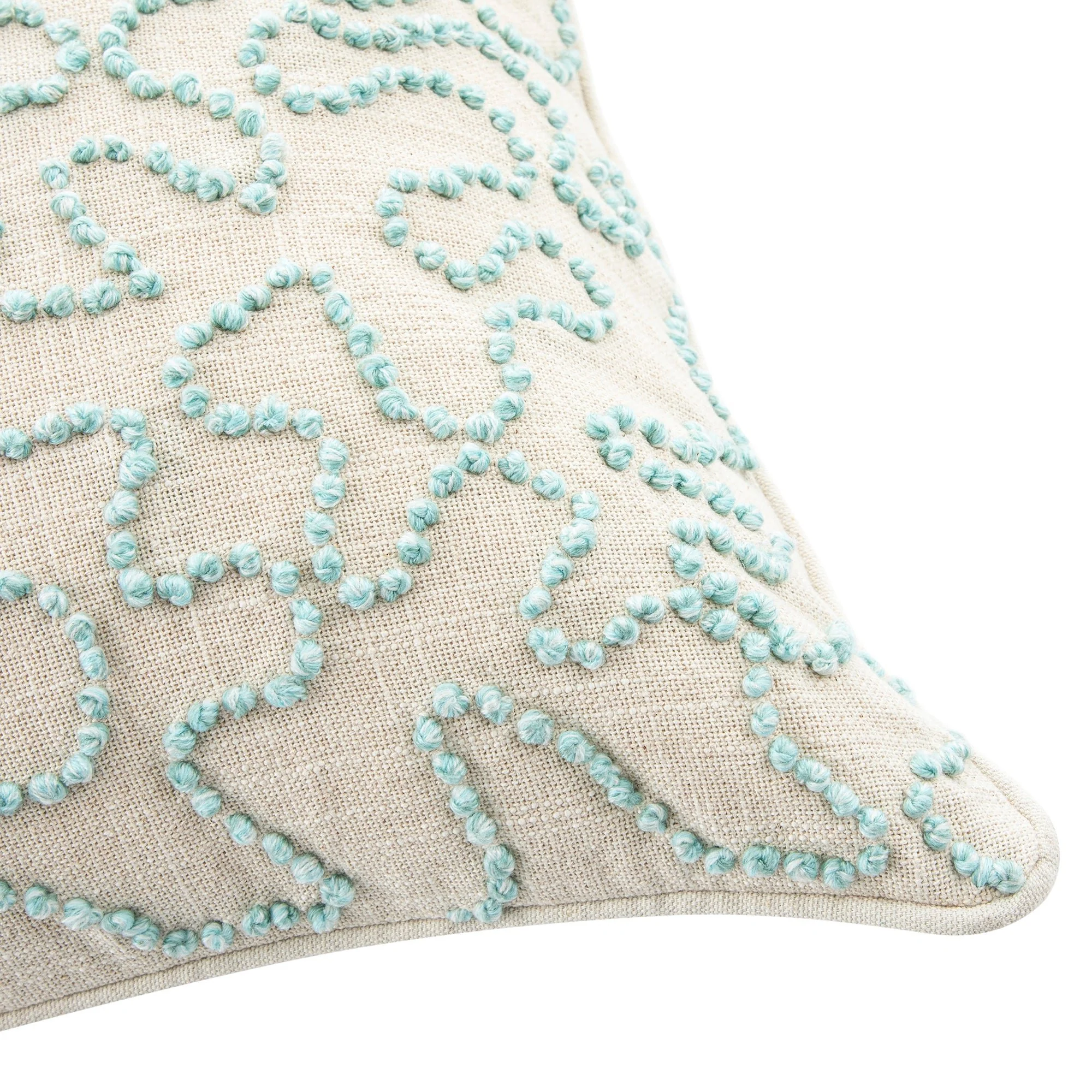 Dulcie Blue Wool French Knot Cushion - Image 3