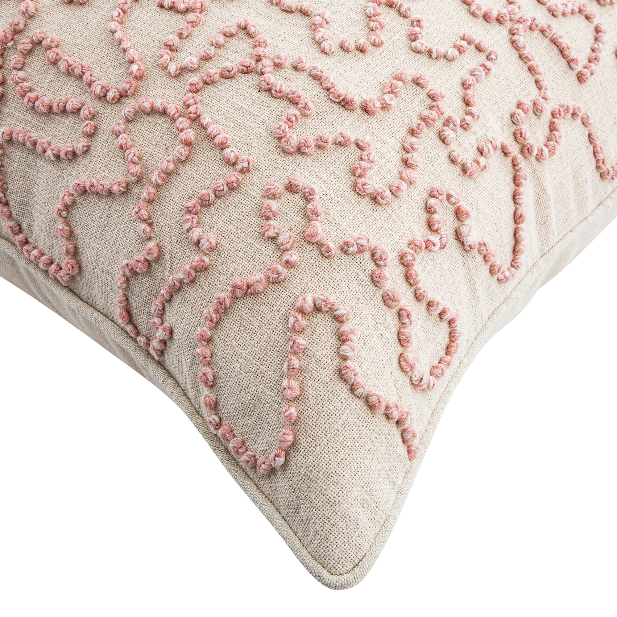 Dulcie Pink Wool French Knot Cushion - Image 3