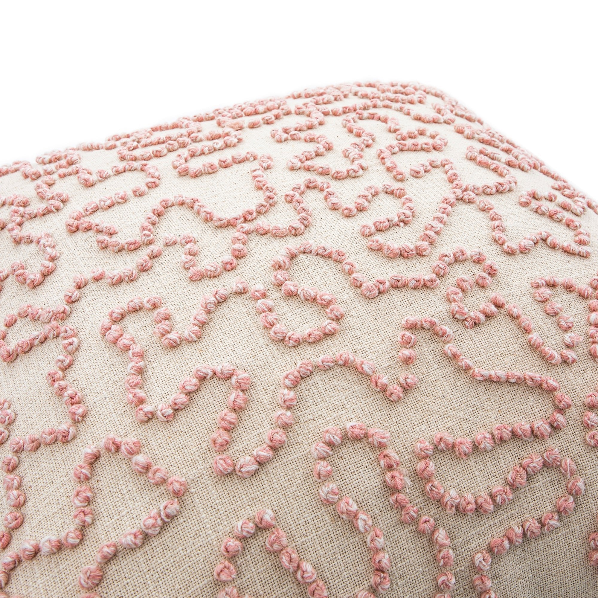 Dulcie Pink Wool French Knot Cushion - Image 4