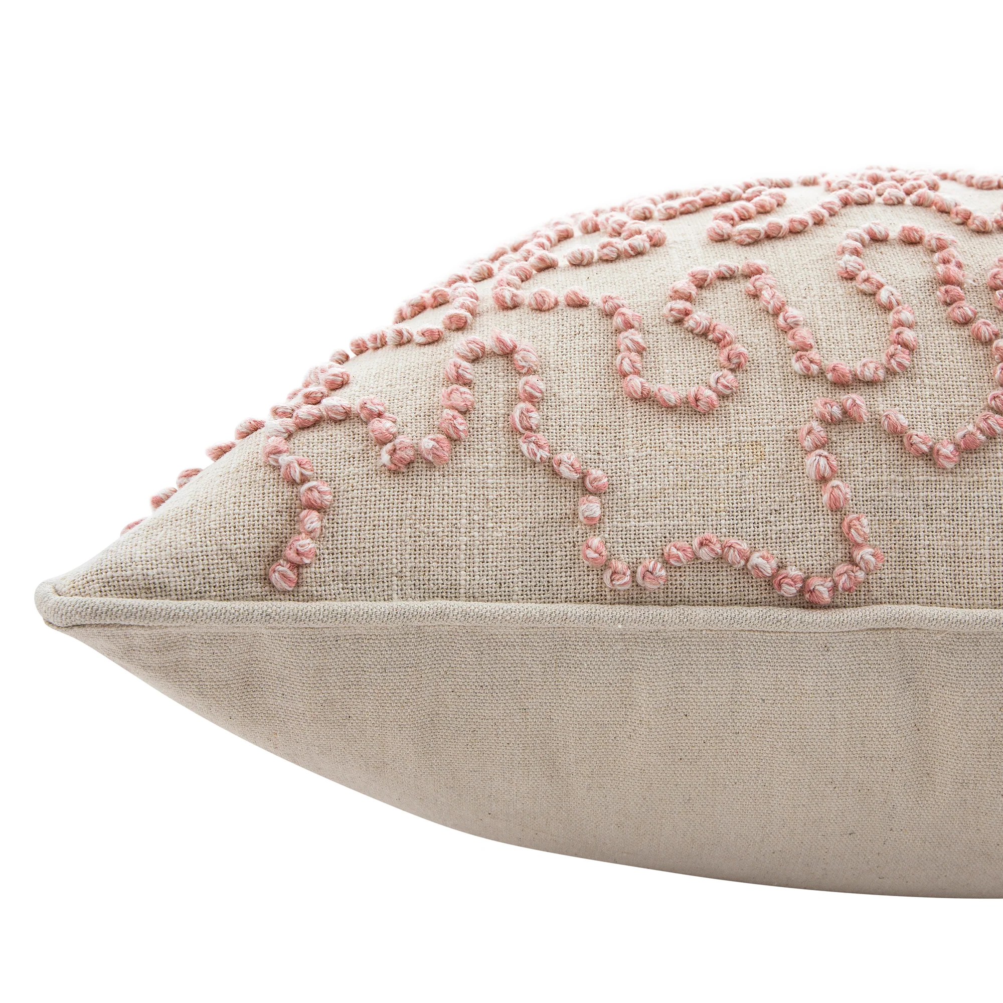 Dulcie Pink Wool French Knot Cushion - Image 5