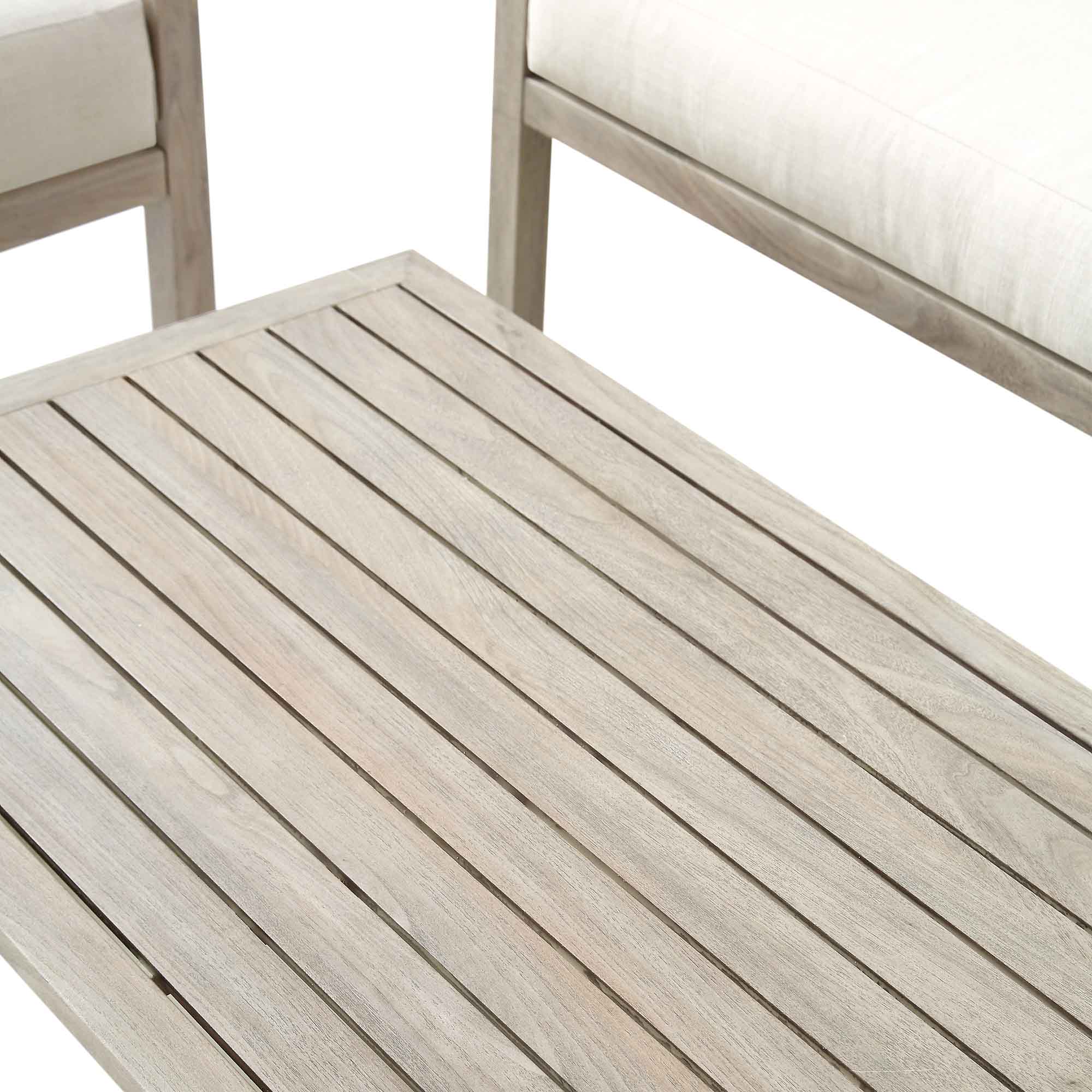 Earlswood Aluminium Washed Wood Effect Sofa Set with Coffee Table - Image 11