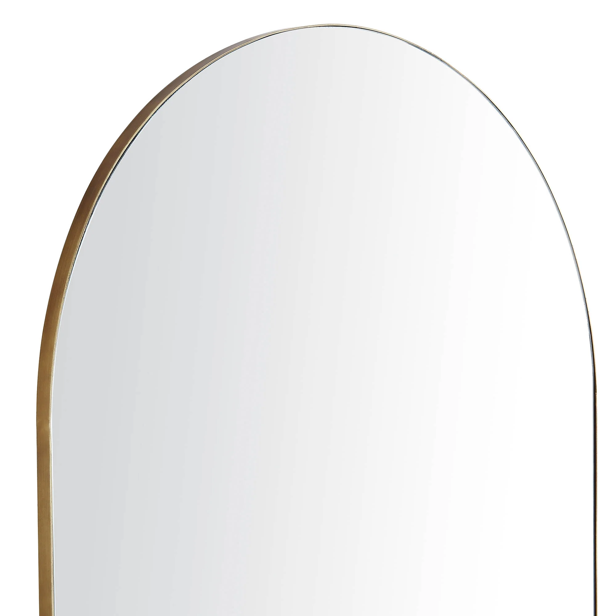 Eden Arched Full Length Metal Frame Mirror 180 x 110 cm, Antique Gold Effect - Image 6