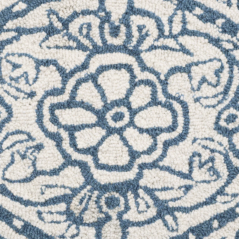 Eden Blue Leaf Traditional Hand Tufted Wool Rug - Image 10