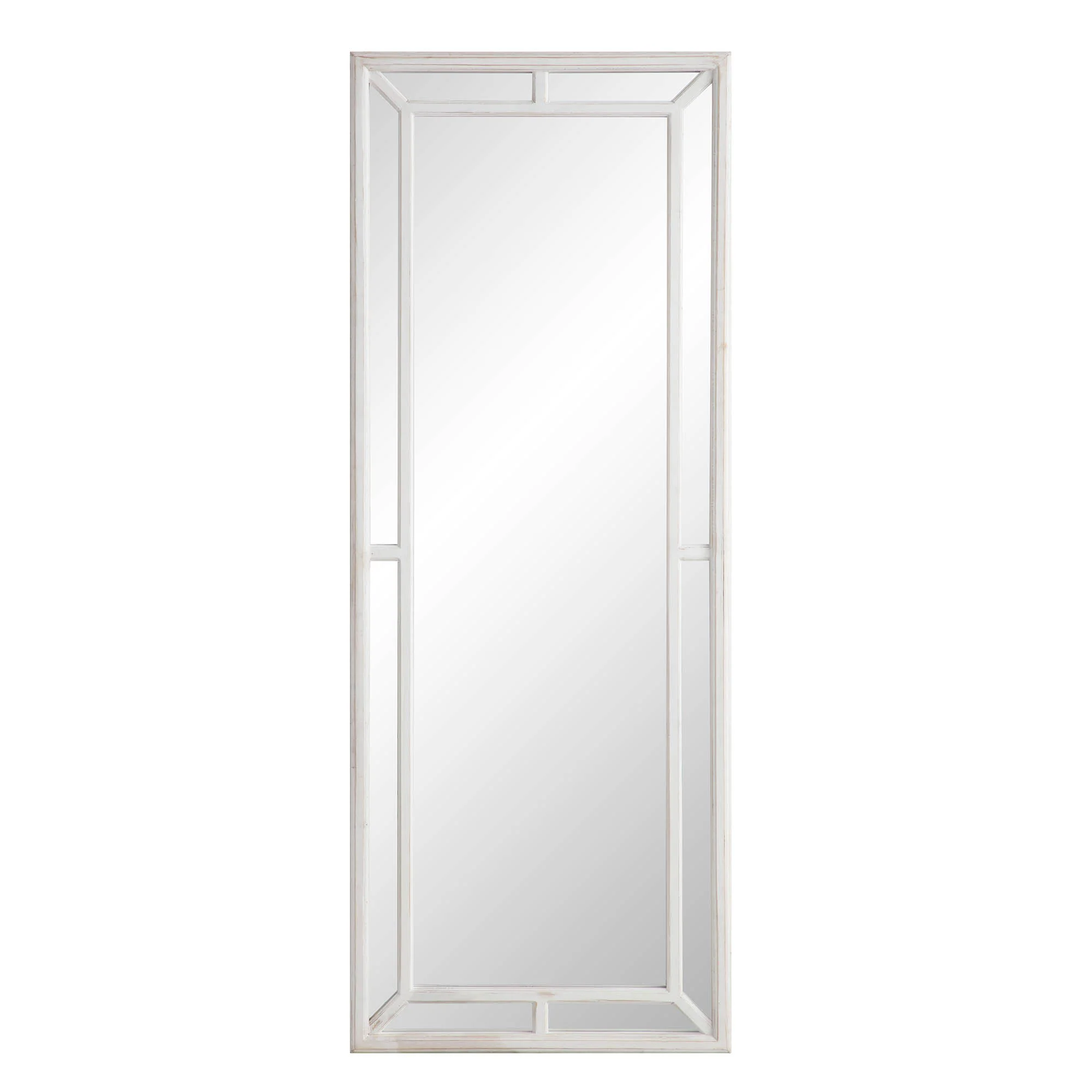 Edgeworth Washed White Full Length Wooden Frame Window Mirror 160 x 60 cm - Image 3