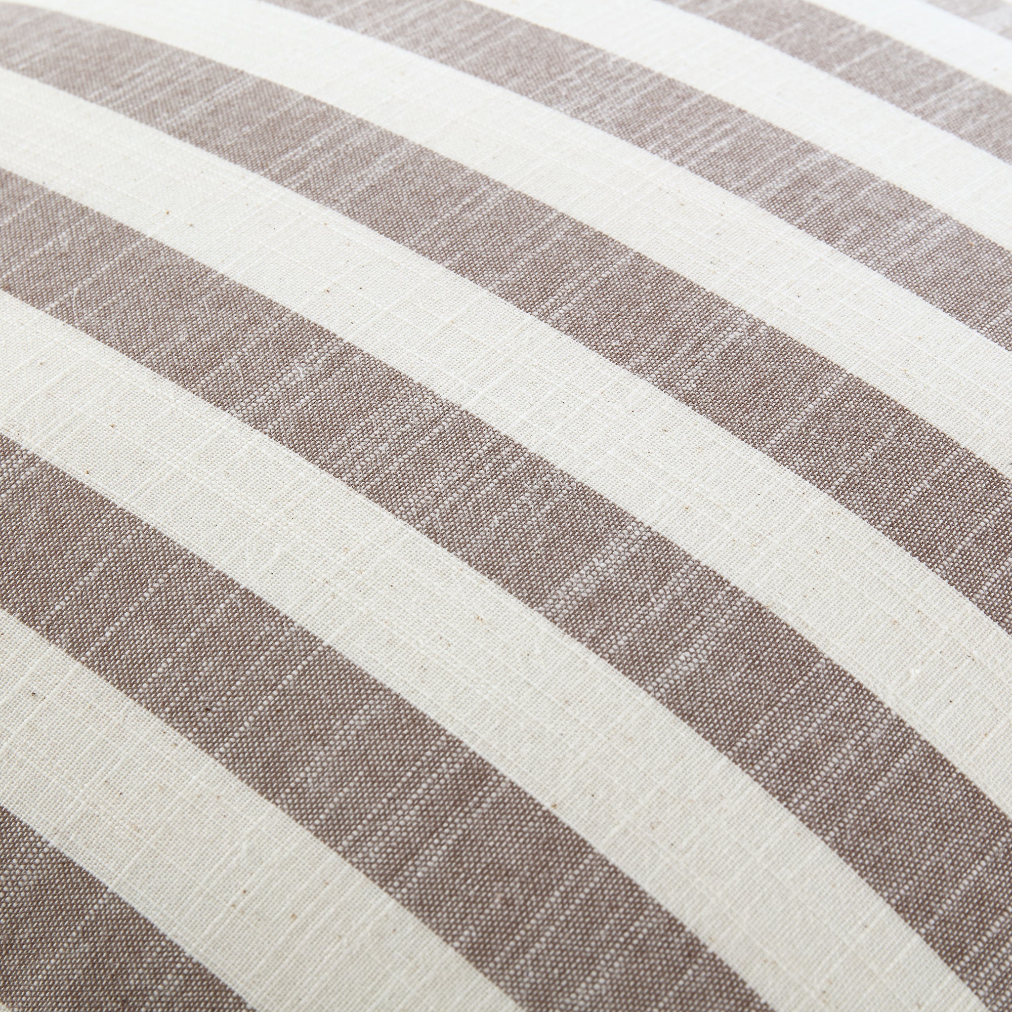 Edith Reversible Linen Blend Beige Striped Frill Cushion - Image 8