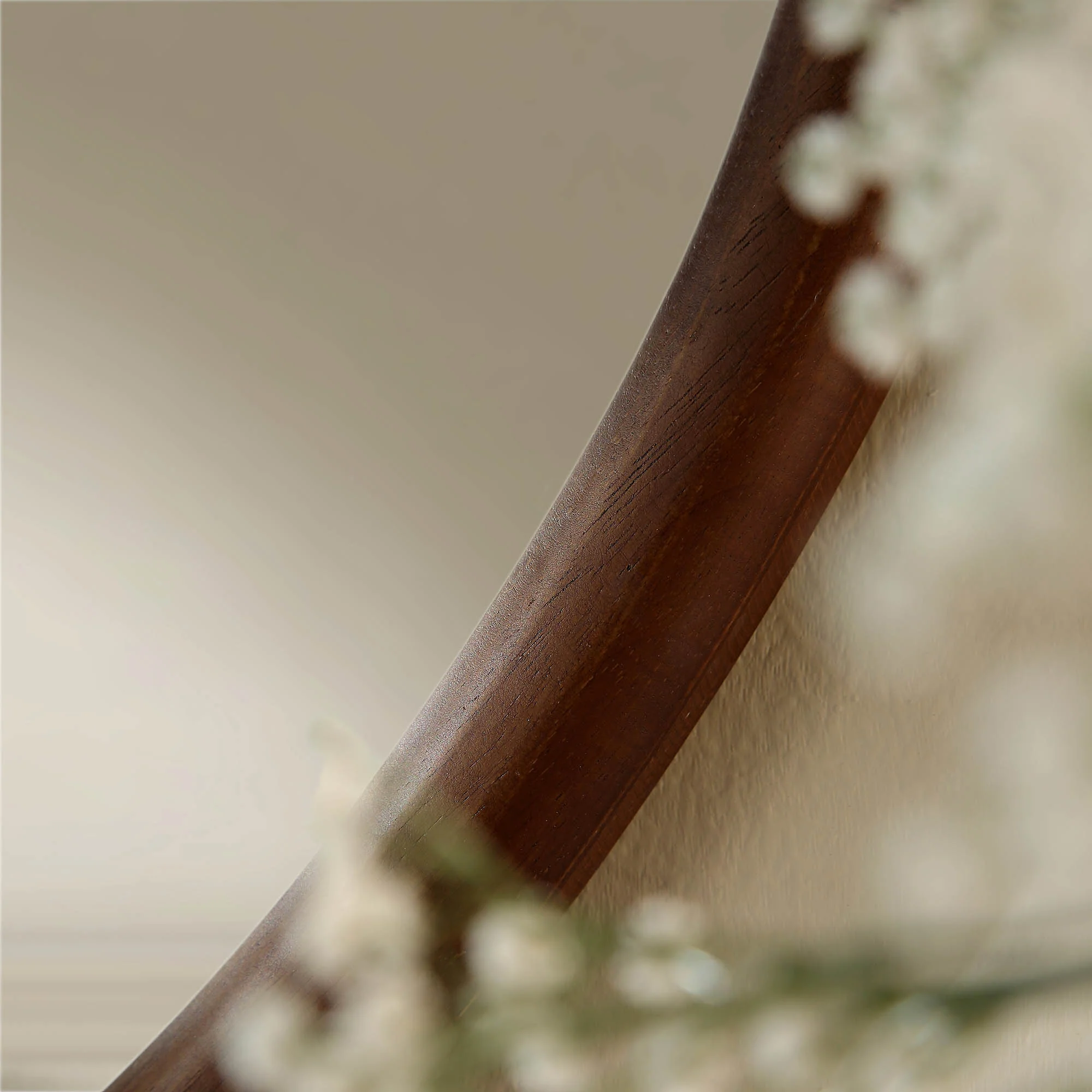 Edo Irregular Pebble Wall Wooden Mirror 100 x 76 cm, Walnut - Image 2