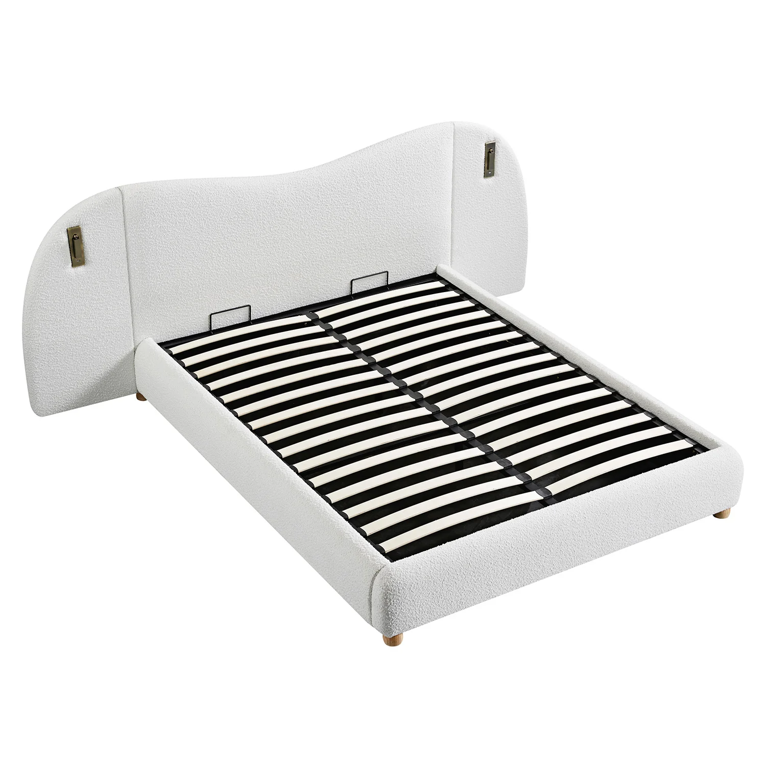 Egerie Extended Headboard Ottoman Storage Bed, Beige Boucle - Image 17
