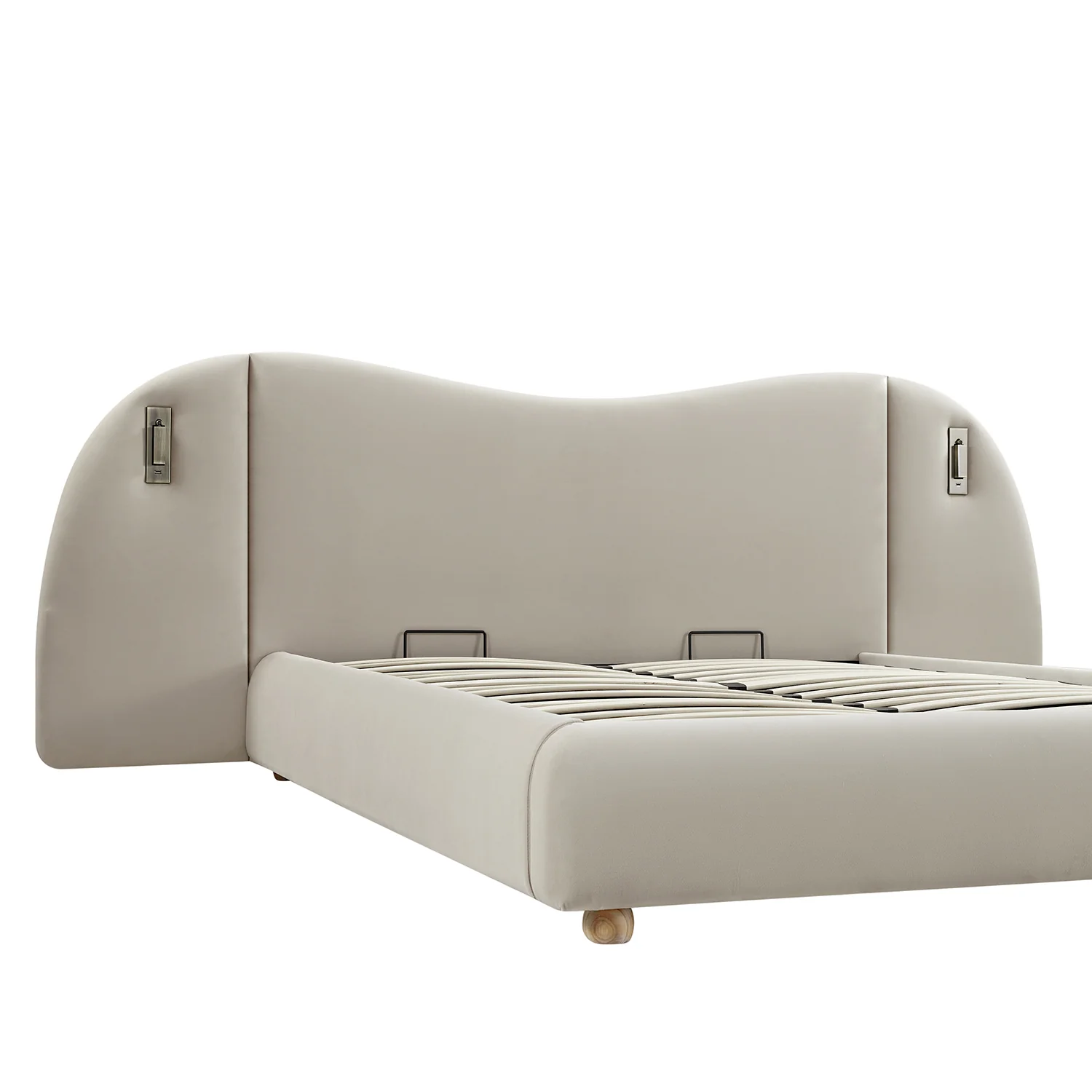 Egerie Extended Headboard Ottoman Storage Bed, Champagne Velvet - Image 10
