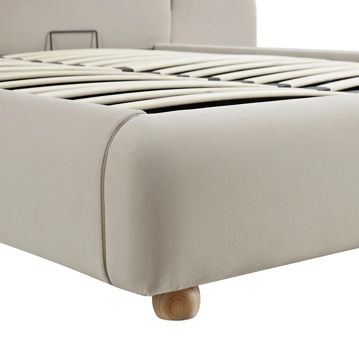 Egerie Extended Headboard Ottoman Storage Bed, Champagne Velvet - Image 11