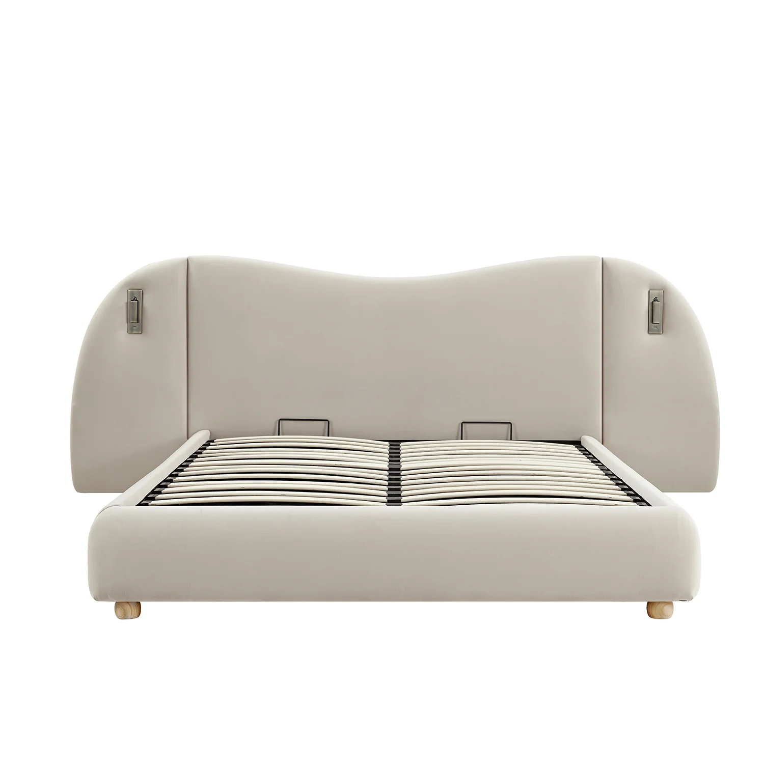 Egerie Extended Headboard Ottoman Storage Bed, Champagne Velvet - Image 4