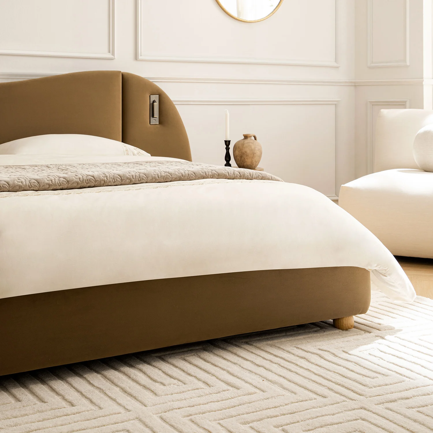 Egerie Extended Headboard Ottoman Storage Bed, Hazel Velvet - Image 7
