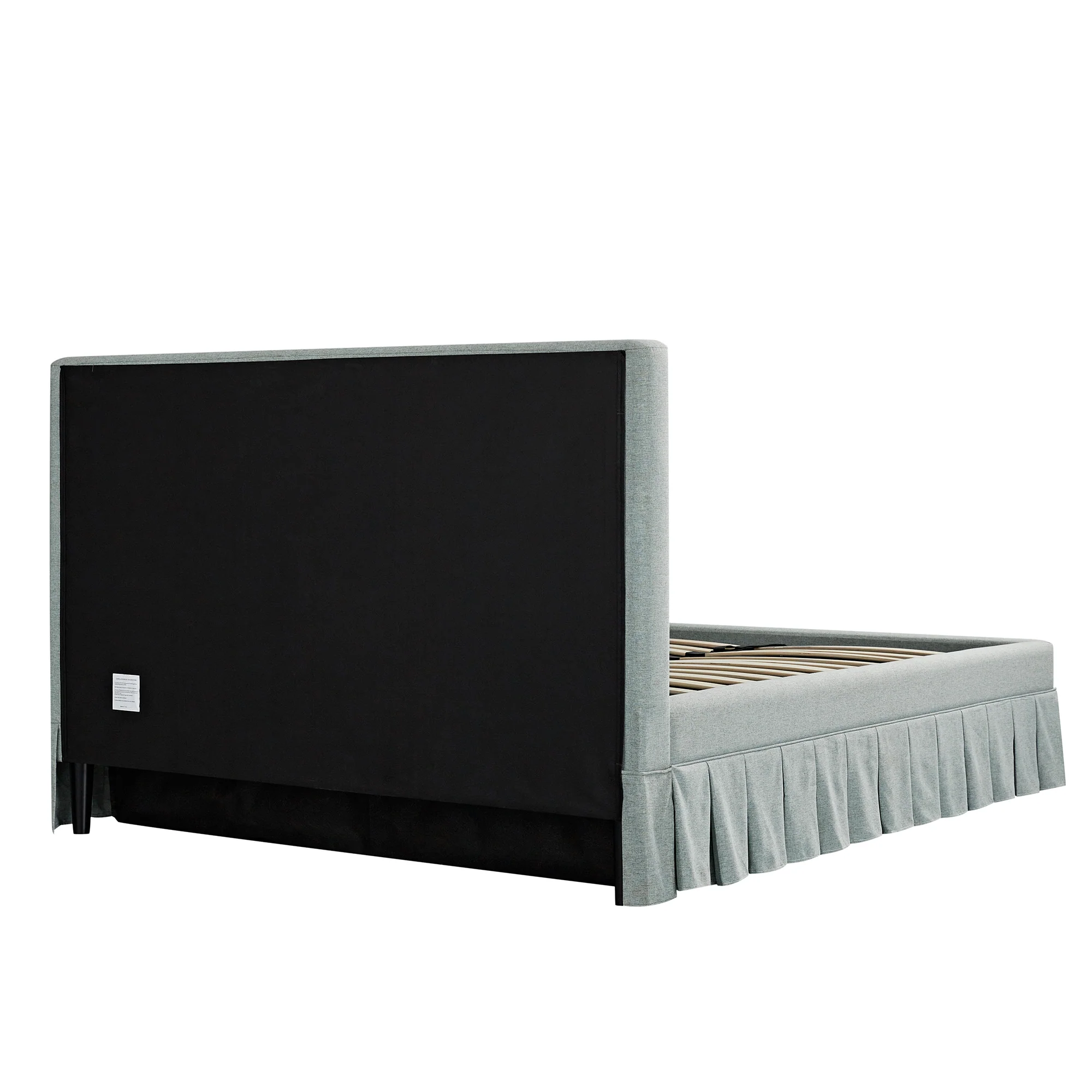 Egerton Box-Pleat Ottoman Storage Bed, Pale Aqua Brushed Fabric - Image 15