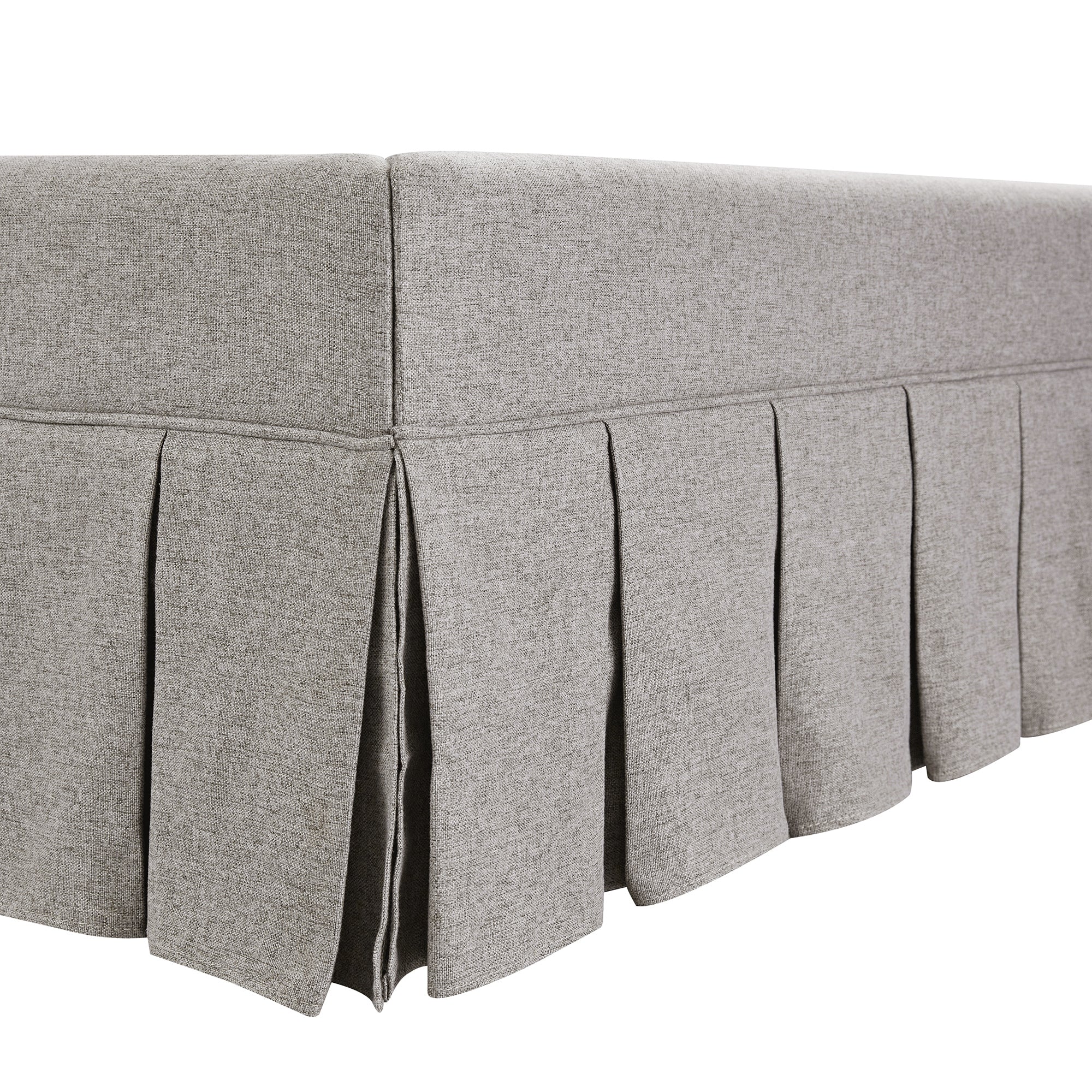 Egerton Box-Pleat Ottoman Storage Bed, Stone Brushed Fabric - Image 16
