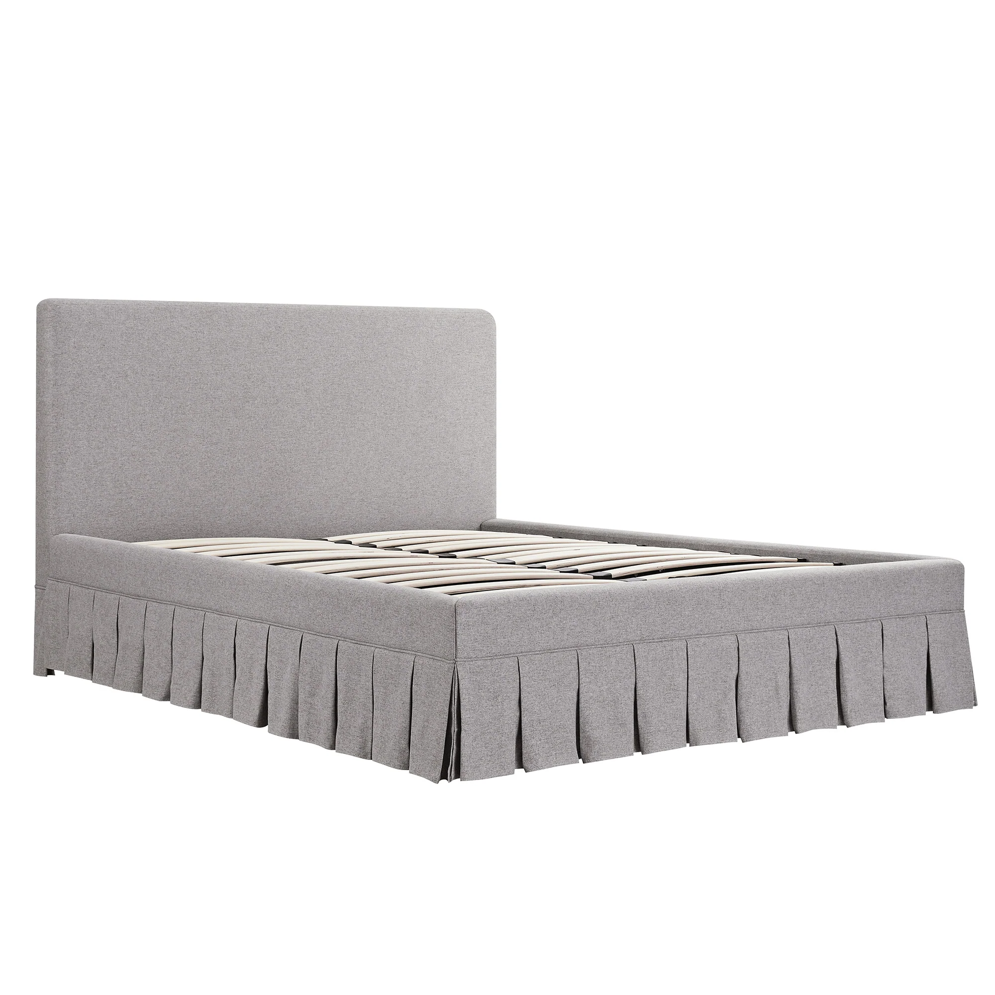 Egerton Box-Pleat Ottoman Storage Bed, Stone Brushed Fabric - Image 8