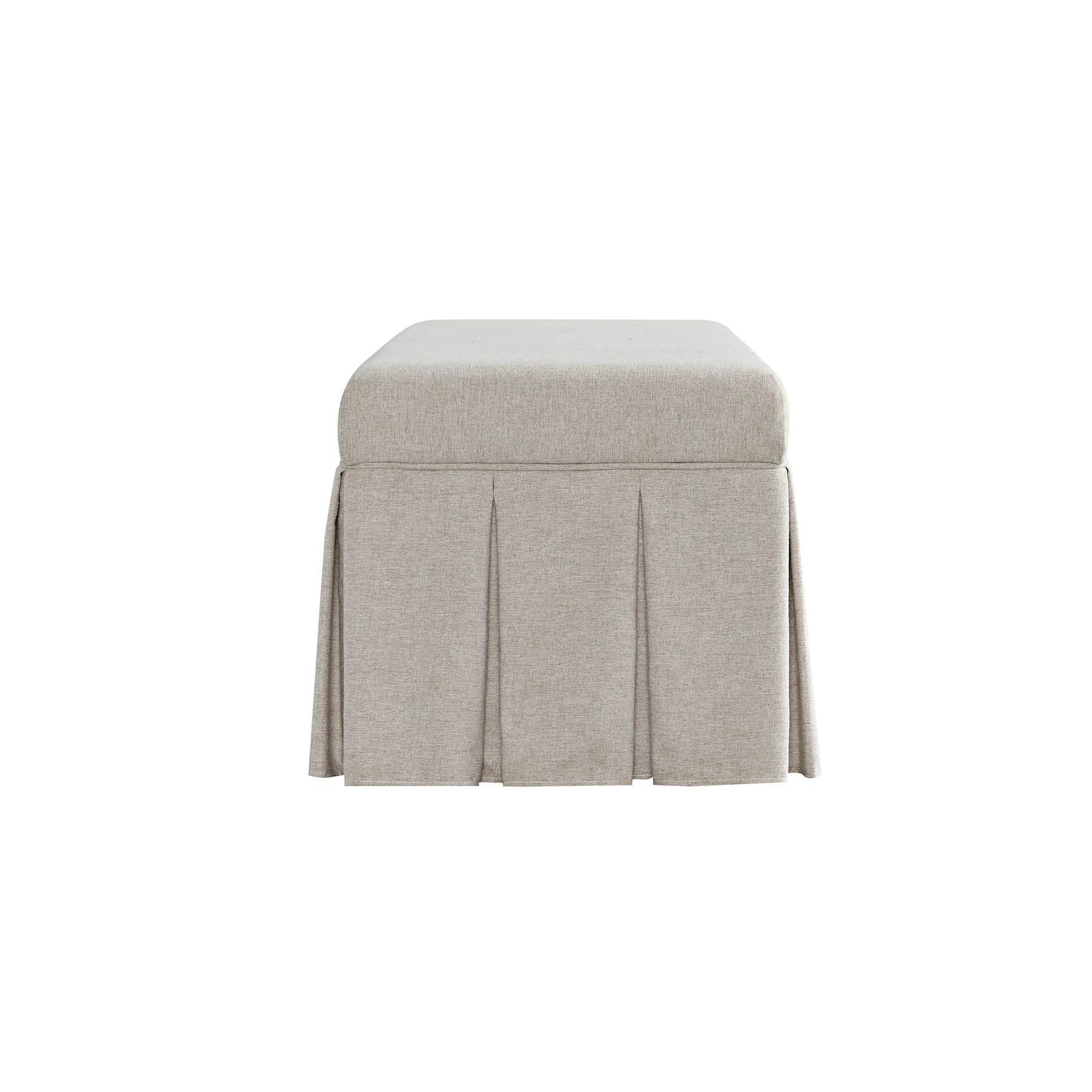 Egerton Box-Pleat Storage Bench, Oatmeal Brushed Fabric - Image 13