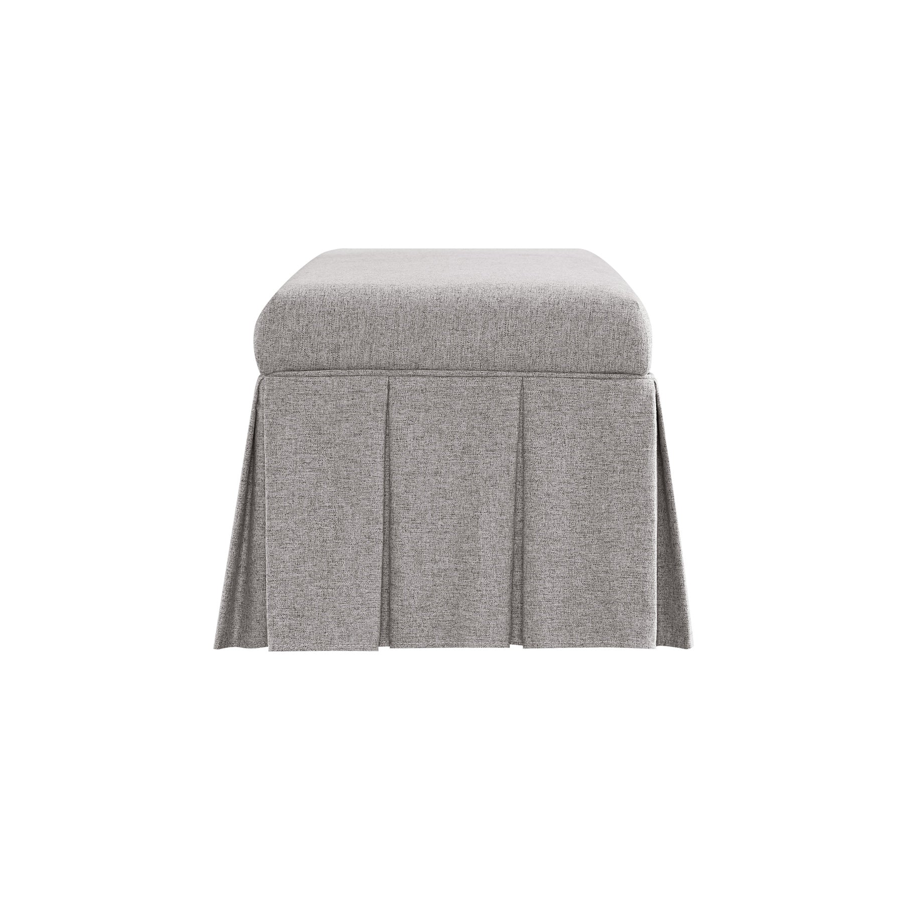 Egerton Box-Pleat Storage Bench, Stone Brushed Fabric - Image 12